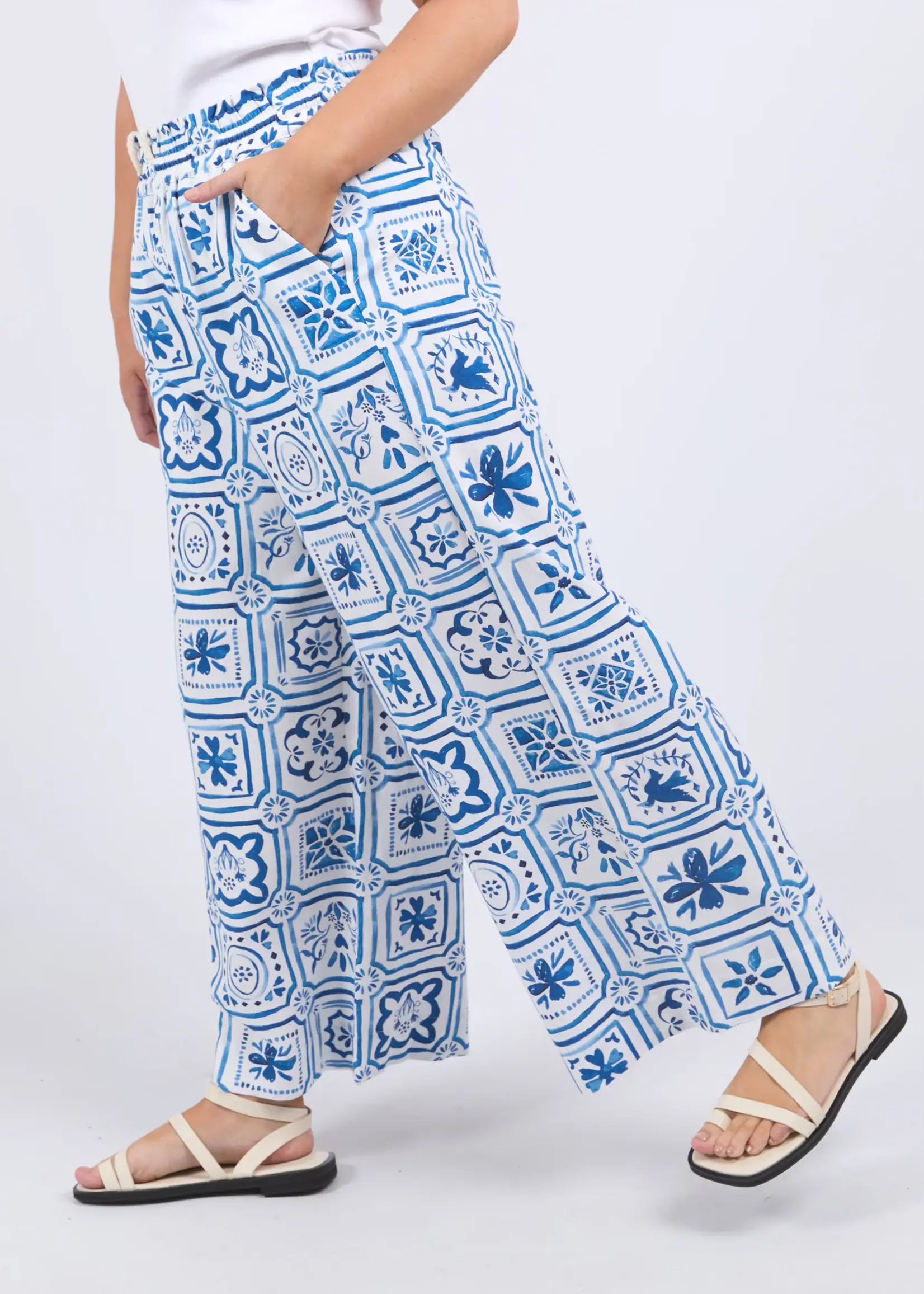 Dolce Tile Pant - Ocean Tile Print