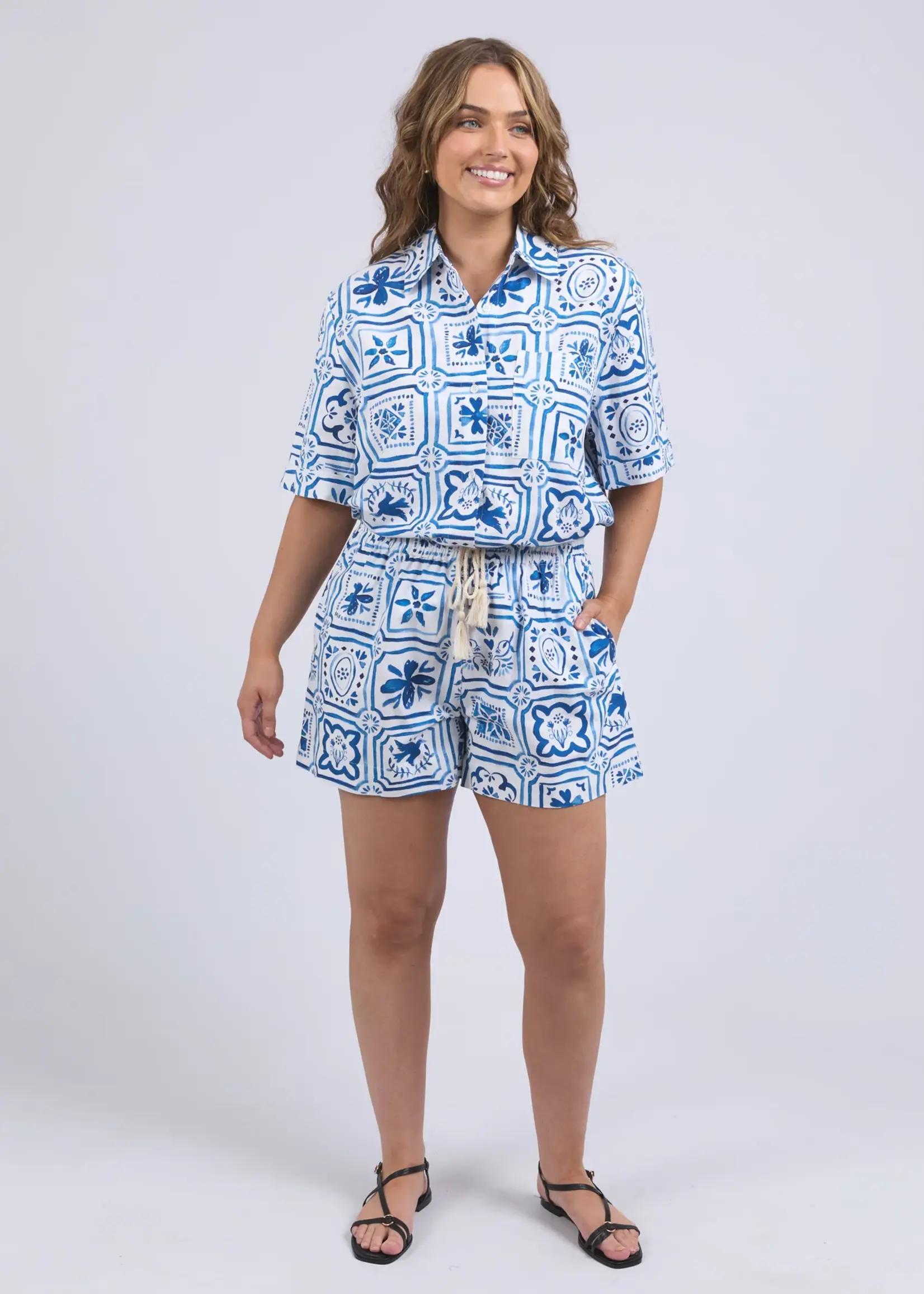 Dolce Tile Short - Ocean Tile Print