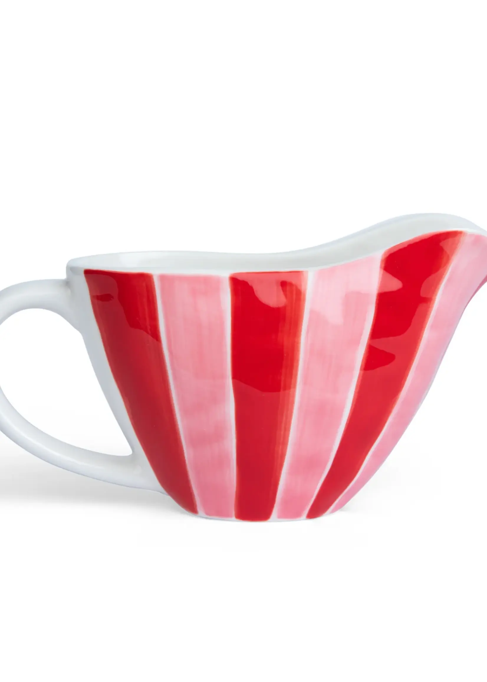 Noss and Co Gravy Jug - Pink & Red Stripe