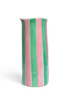 Medium Vase - Pink & Green Stripe