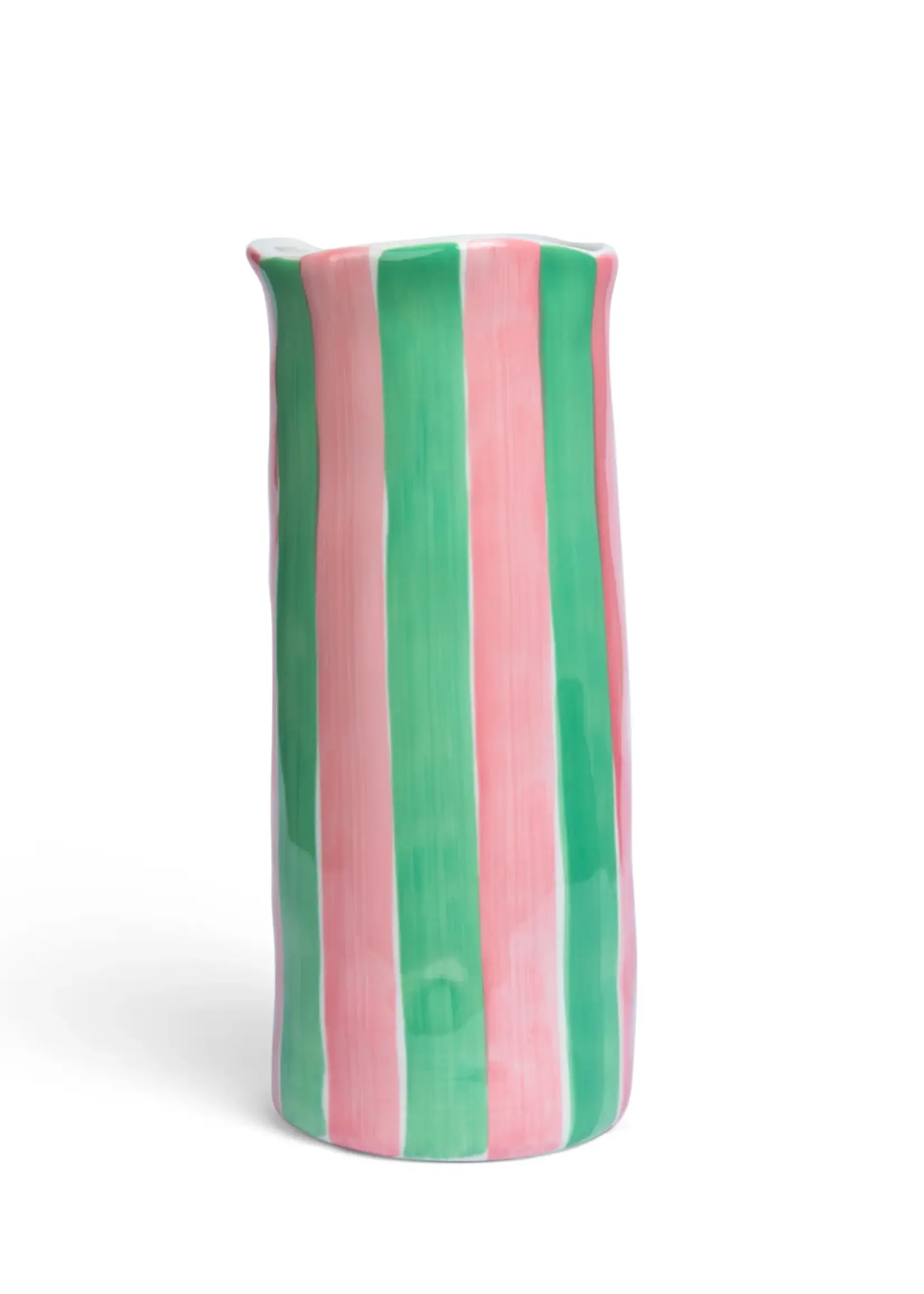 Medium Vase - Pink & Green Stripe