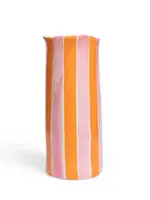 Medium Vase - Pink & Orange Stripe