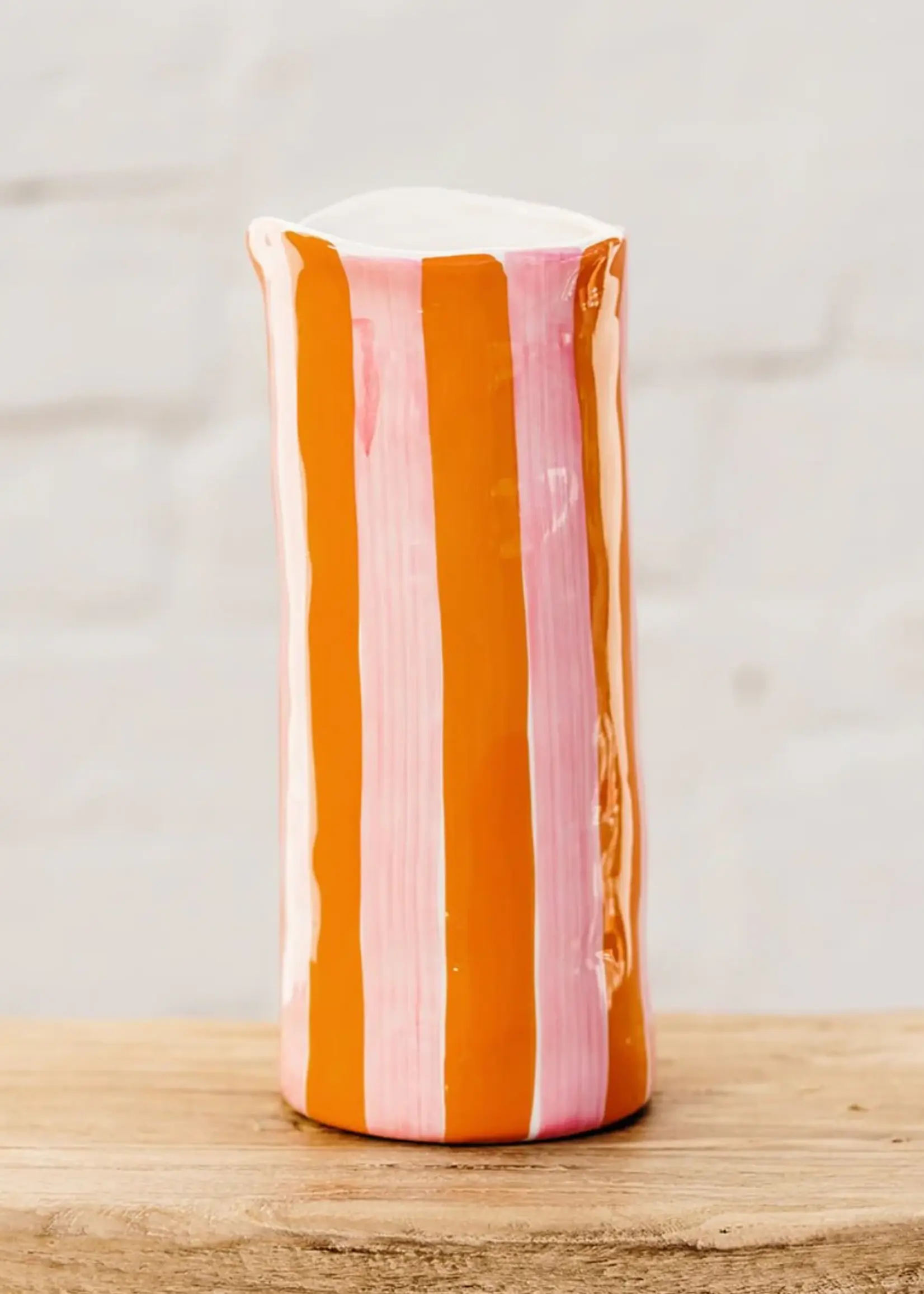 Medium Vase - Pink & Orange Stripe