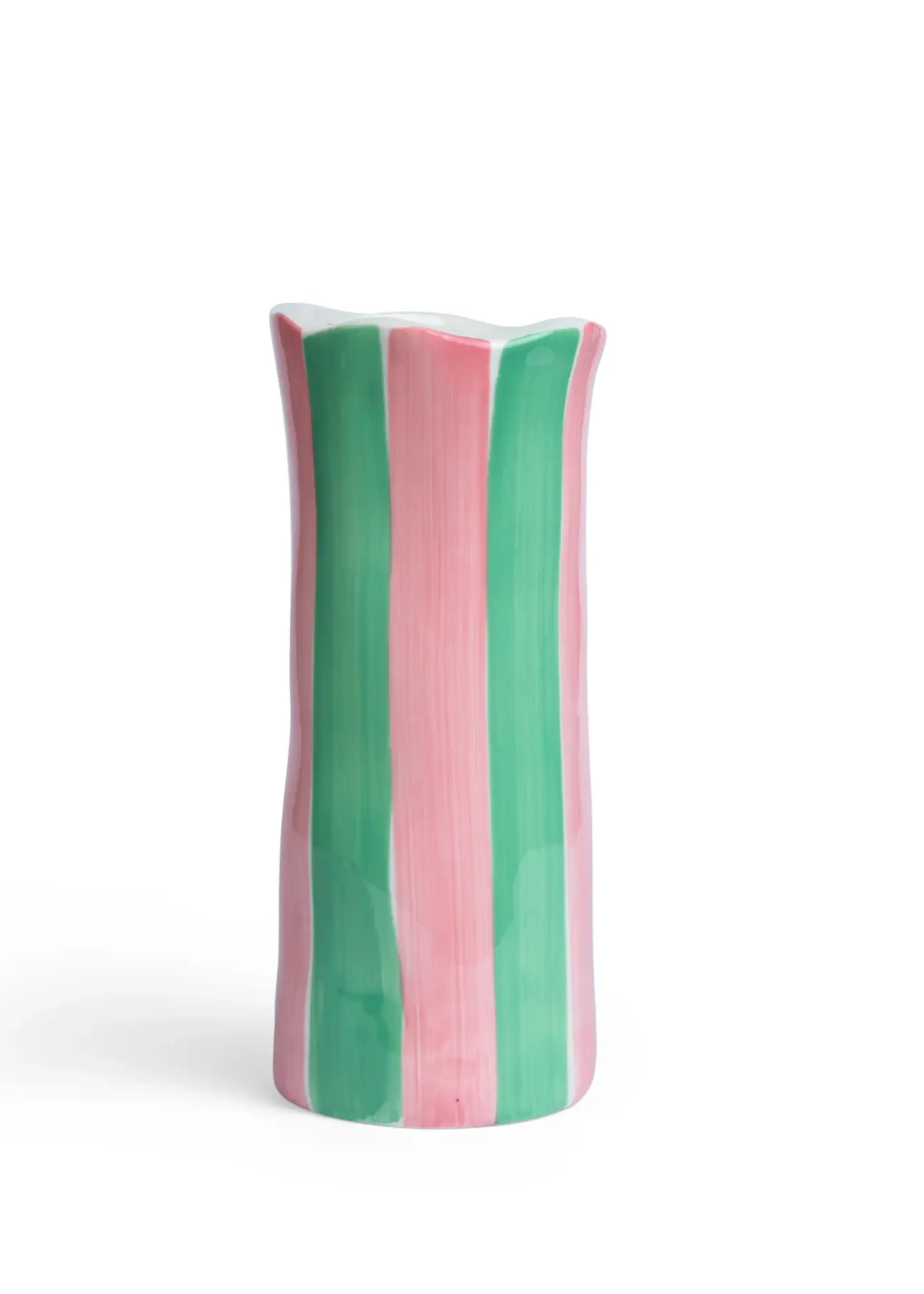 Noss and Co Small Vase - Pink & Mint Green Stripe