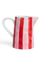 Milk Jug - Pink & Red Stripes