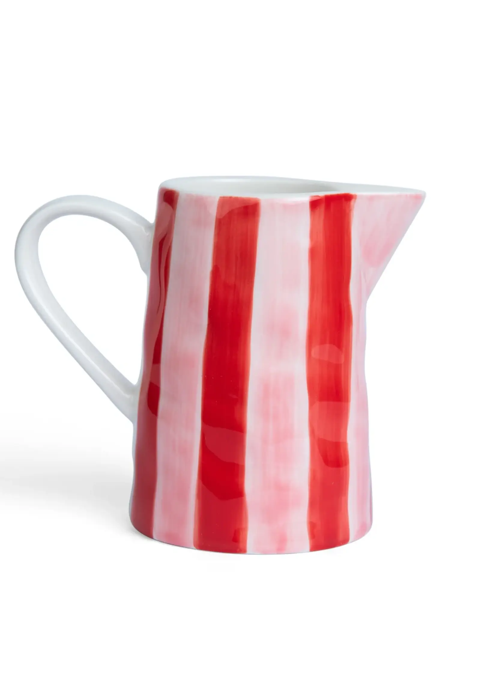 Milk Jug - Pink & Red Stripes