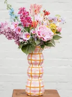 Noss and Co 3 Tier Vase - Pink & Orange Gingham