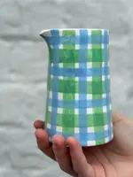 Milk Jug - Blue & Green Gingham