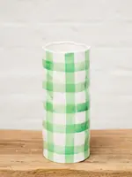 Medium Vase - Mint Gingham