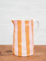 Noss and Co Medium Jug - Orange & Pink Stripe
