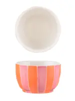 Noss and Co Small Bowl - Pink & Orange Stripe