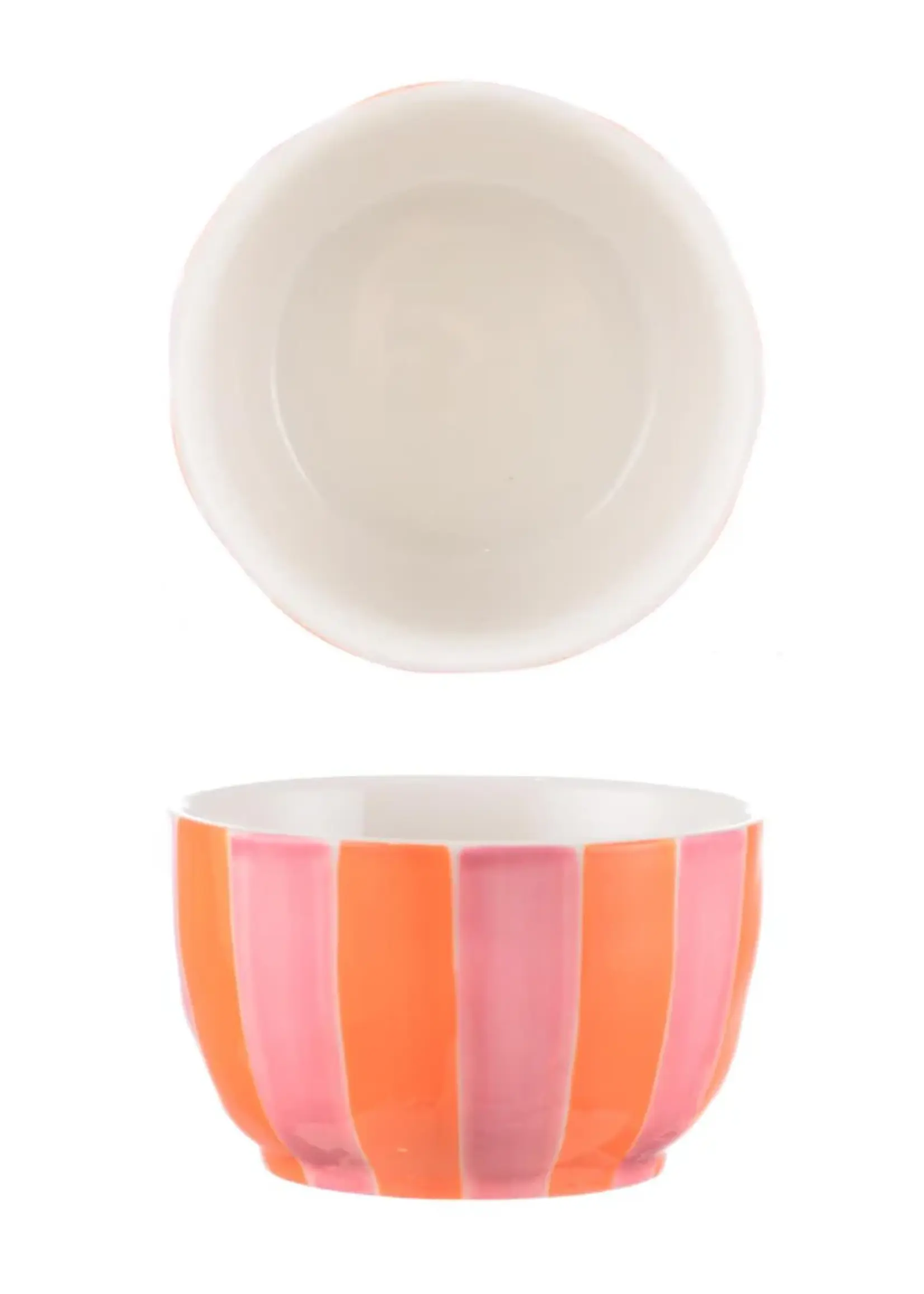 Noss and Co Small Bowl - Pink & Orange Stripe