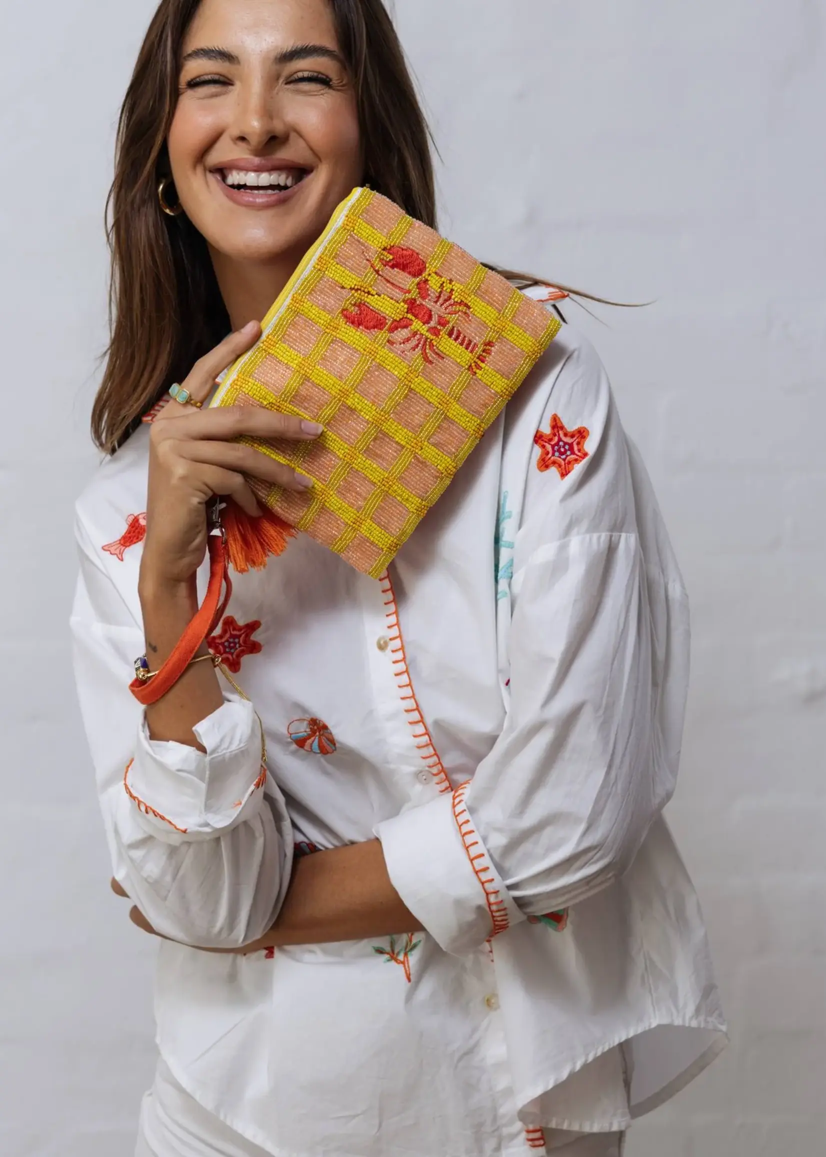 Zoda Beaded Lobster Wristlet Purse