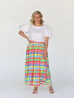 Liv & Milly Chloe Skirt Neon Gingham