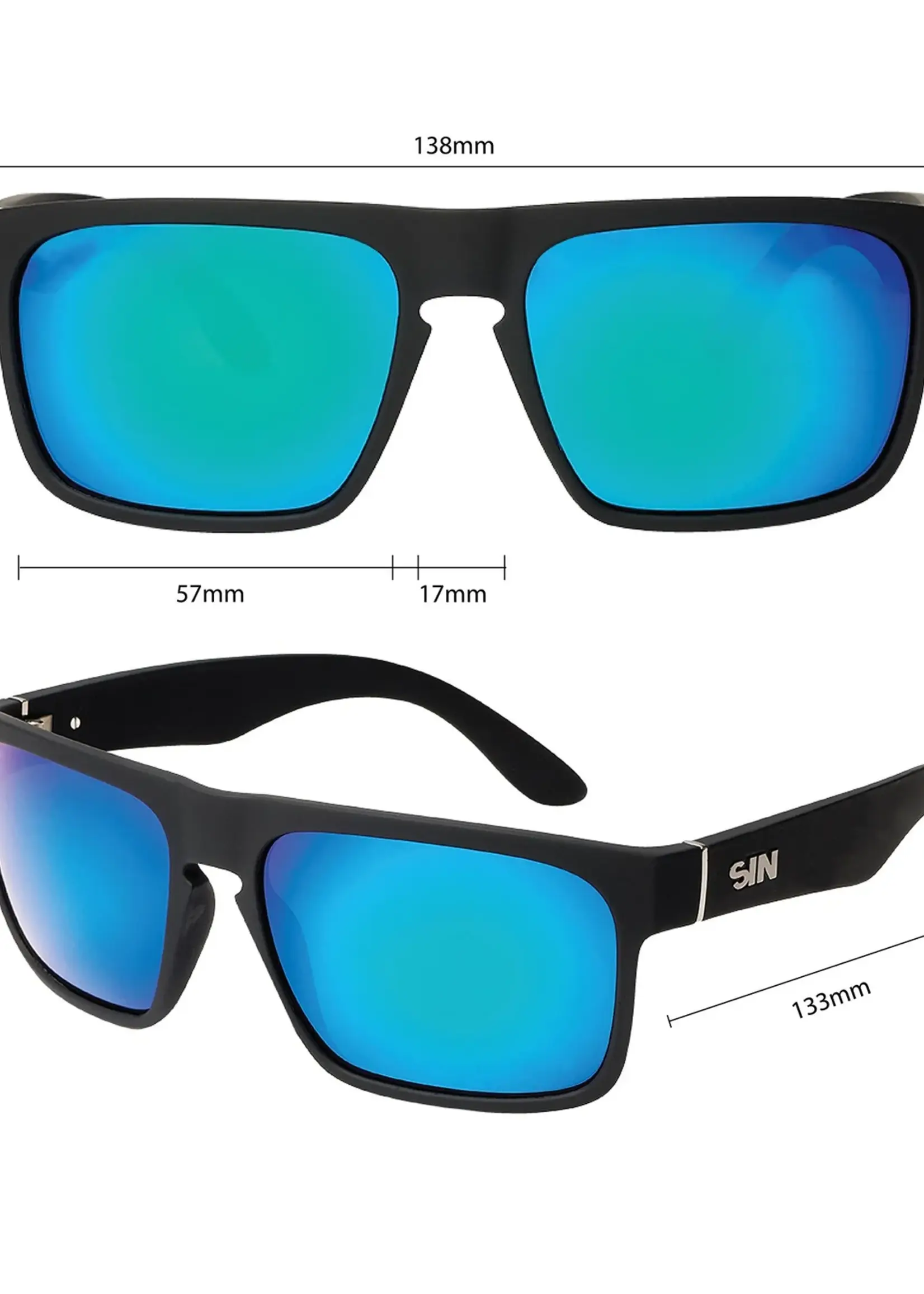 Sin Eyewear Peccant Sunglasses - Rubber Raven & Green Flash