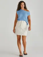 Vale Scalloped Denim Skirt