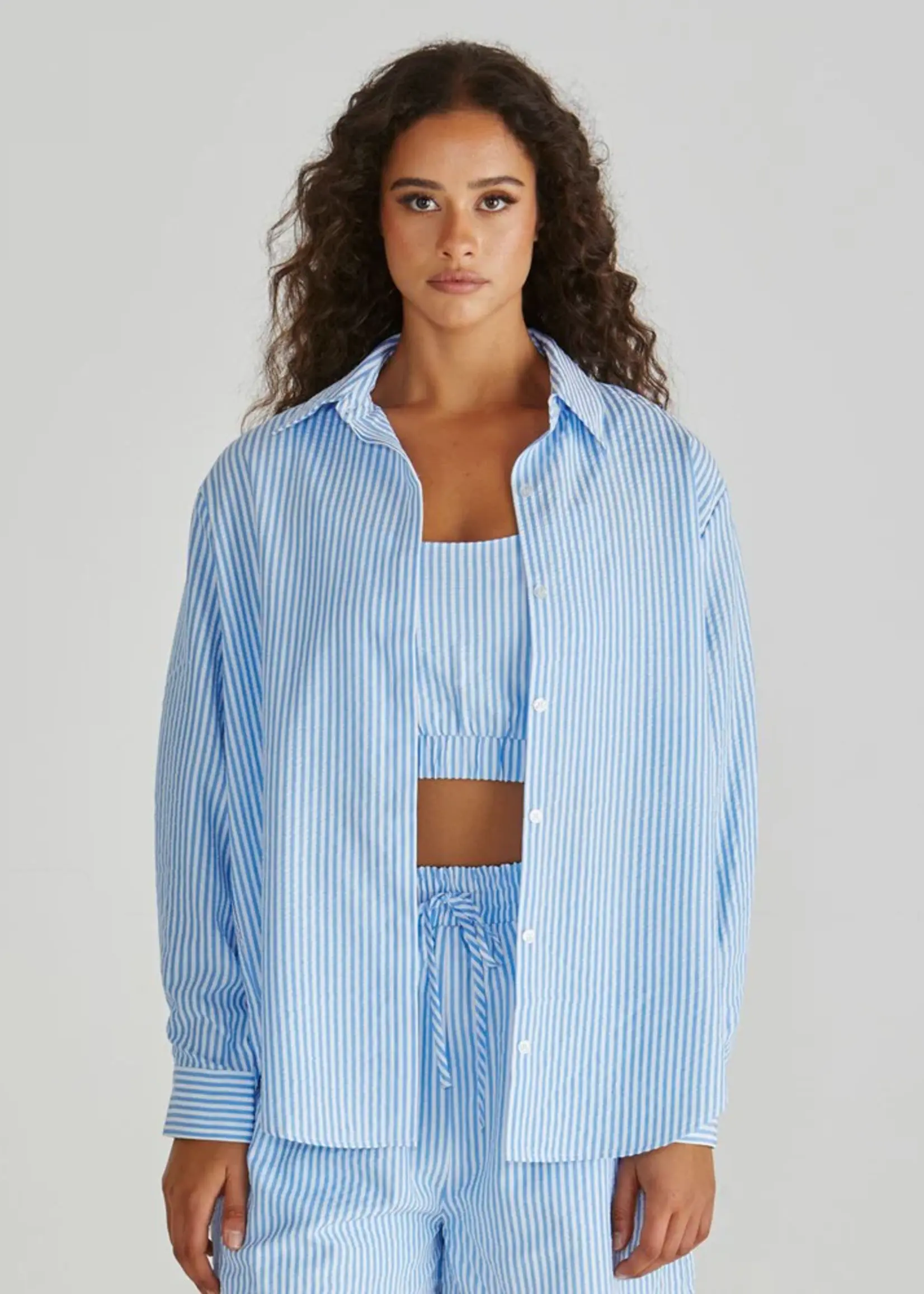 Alani Shirt - Blue and White Stripe