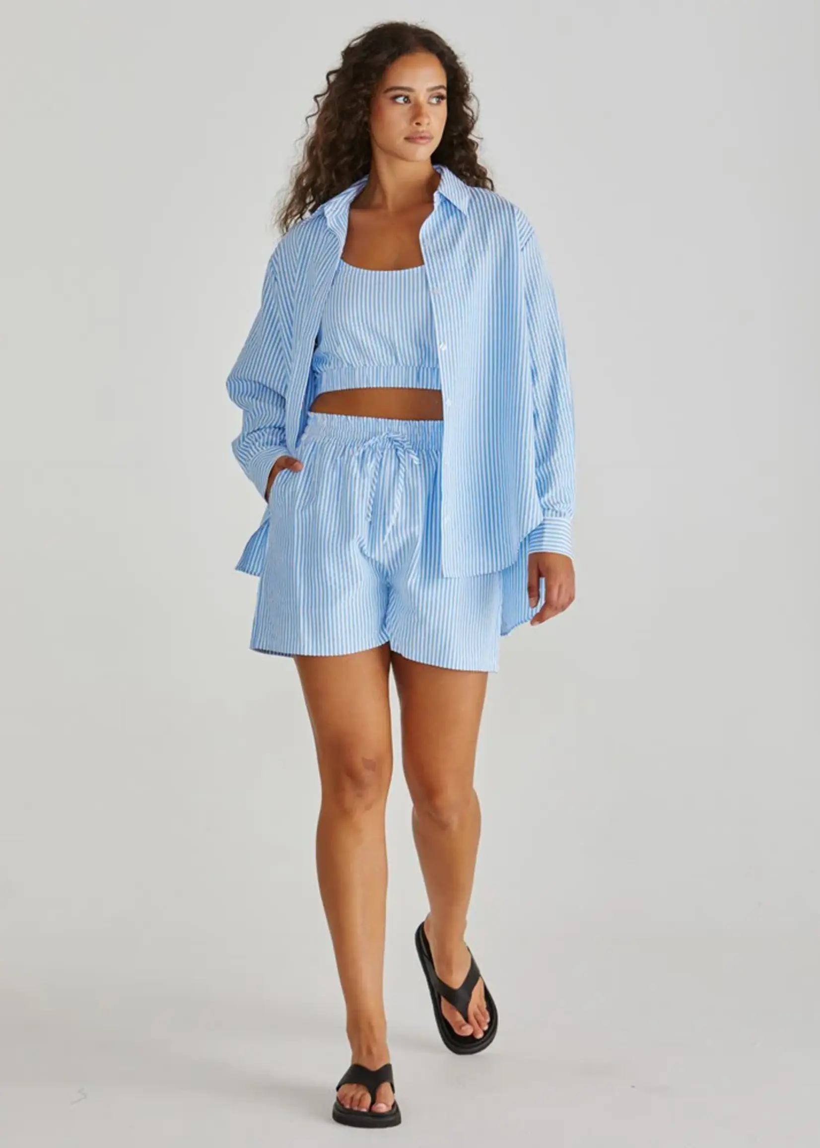 Alani Shirt - Blue and White Stripe