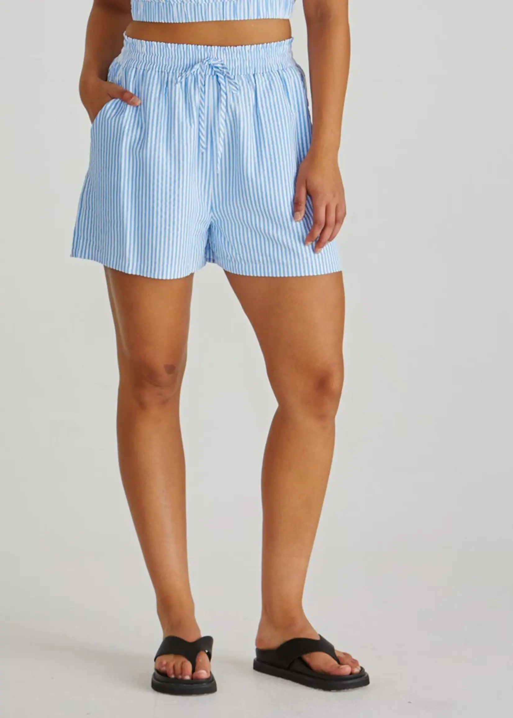 Alani Short - Blue and White Stripe