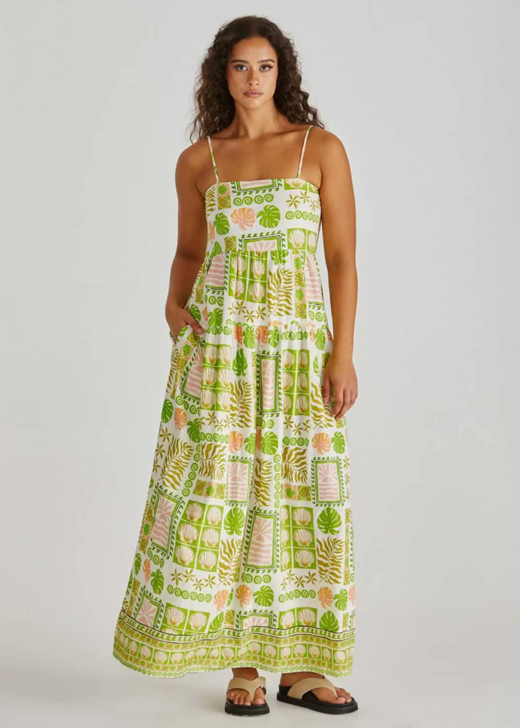 Sass Emmett Maxi Dress - Shell Print