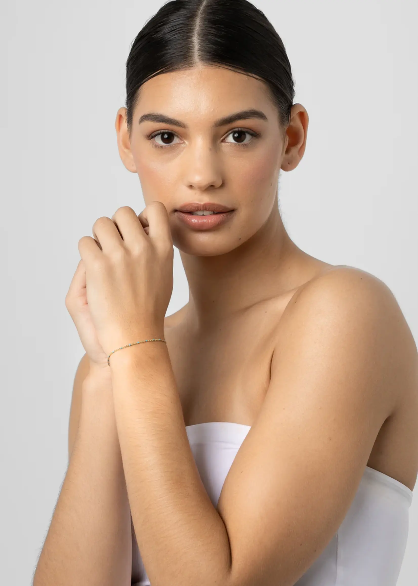 Liberte Heather Gold Aqua Bracelet