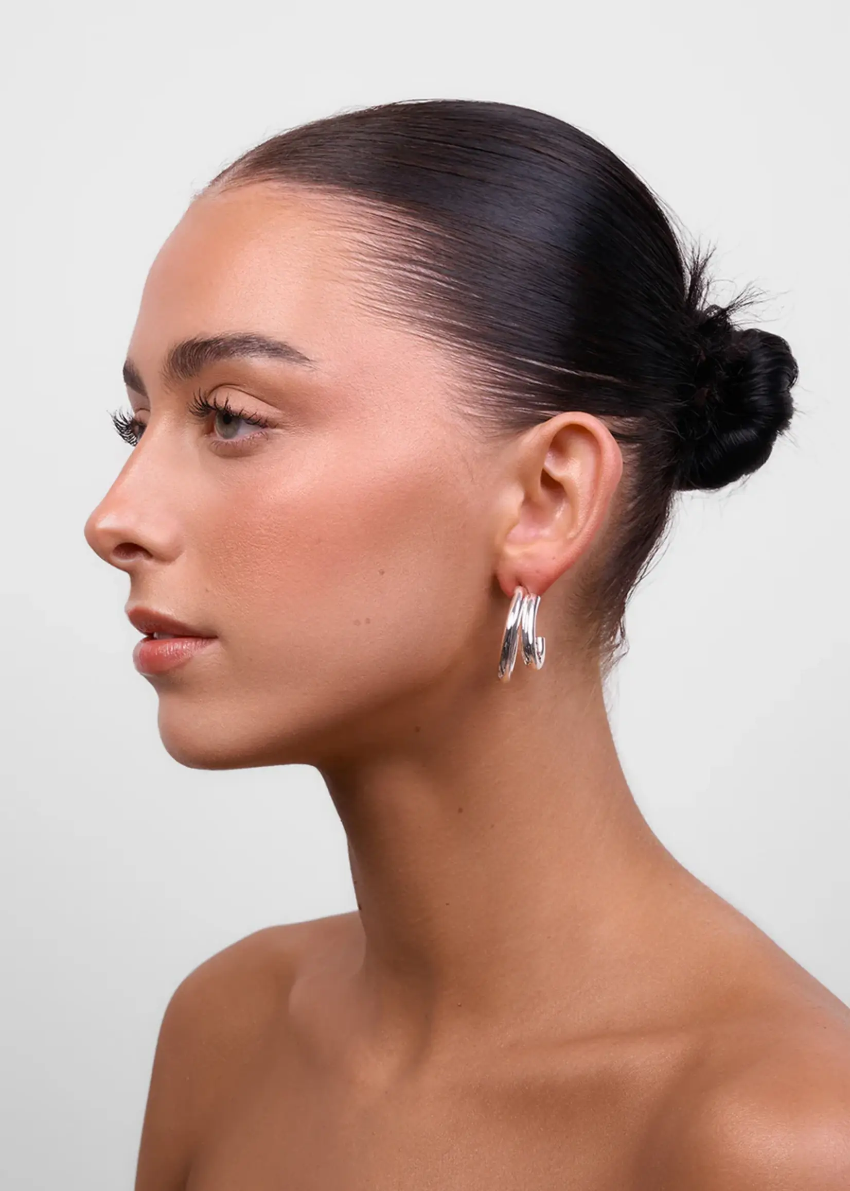 Liberte Neve Silver Double Hoop