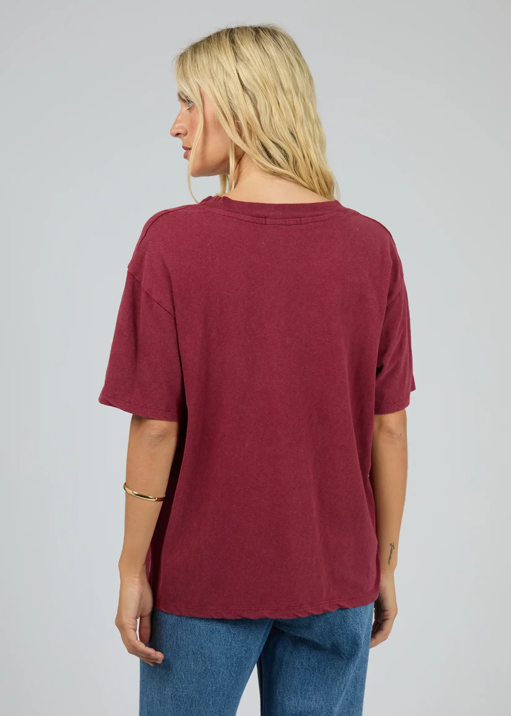 All About Eve Old West Era Box Tee - Wine
