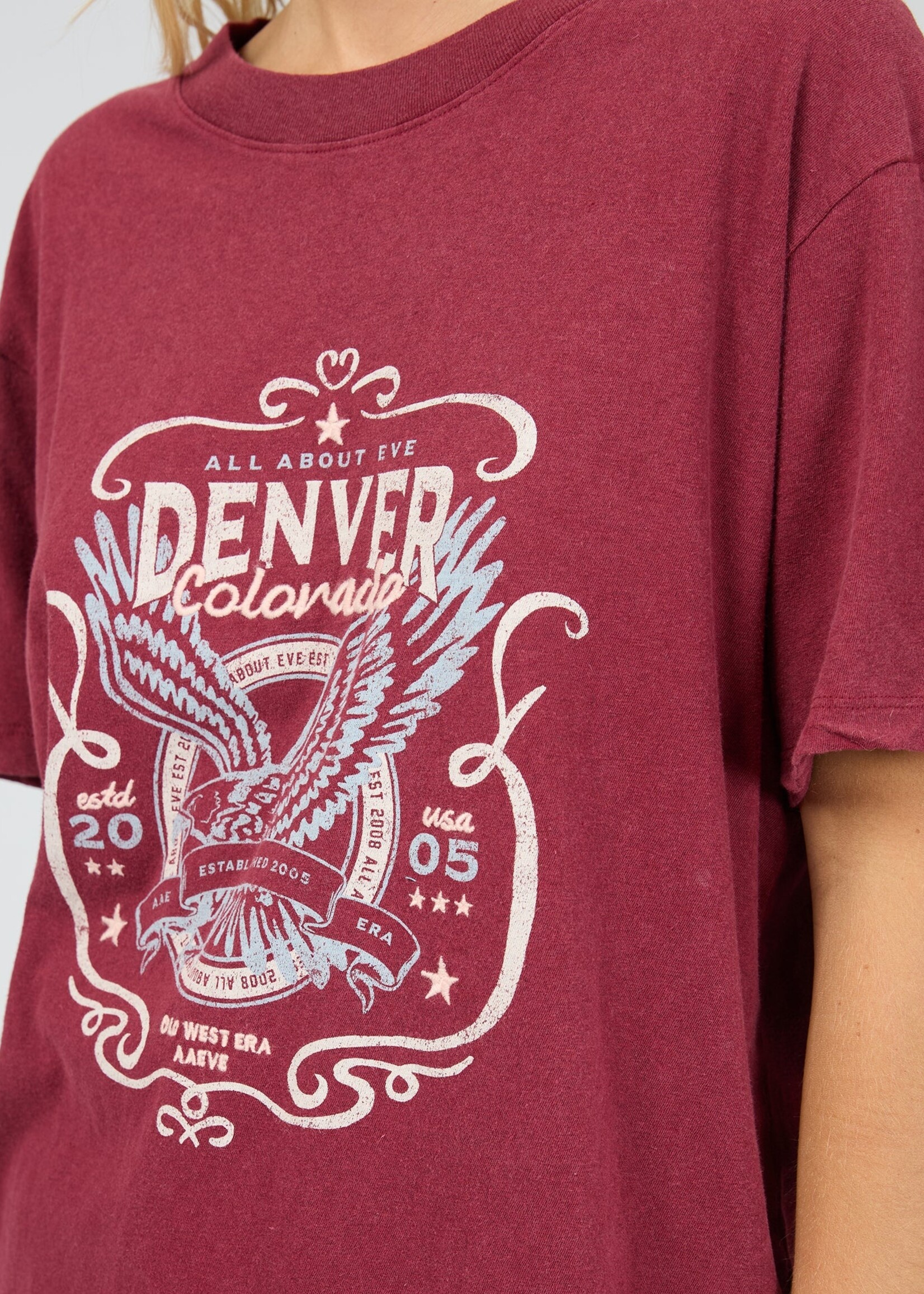 All About Eve Old West Era Box Tee - Wine
