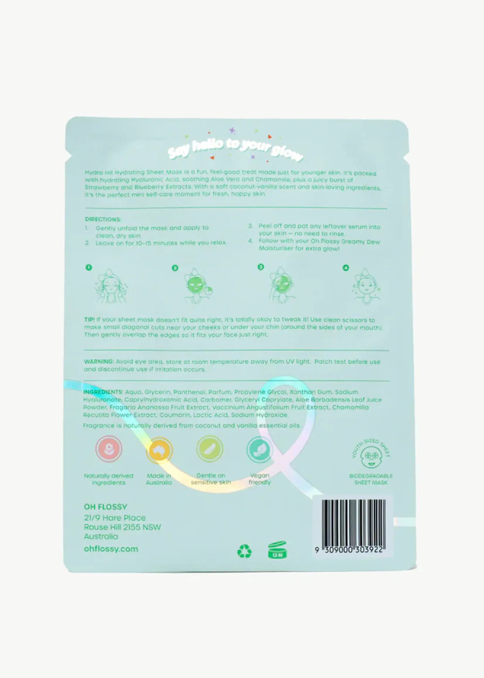 Oh Flossy Skincare - Hydra Hit Hydrating Coconut Mask