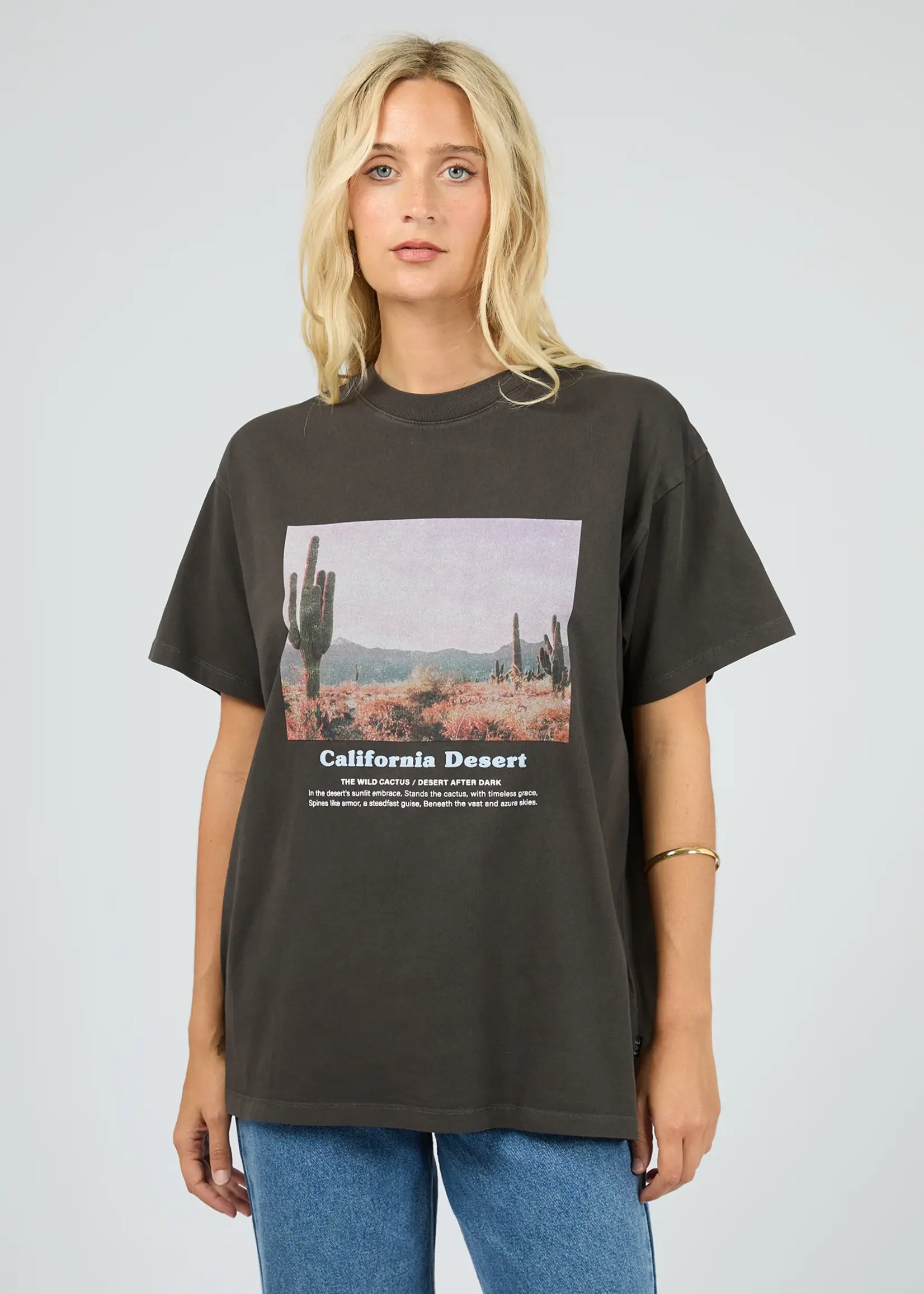 All About Eve Liberty Road Relaxed Tee - Washed Black