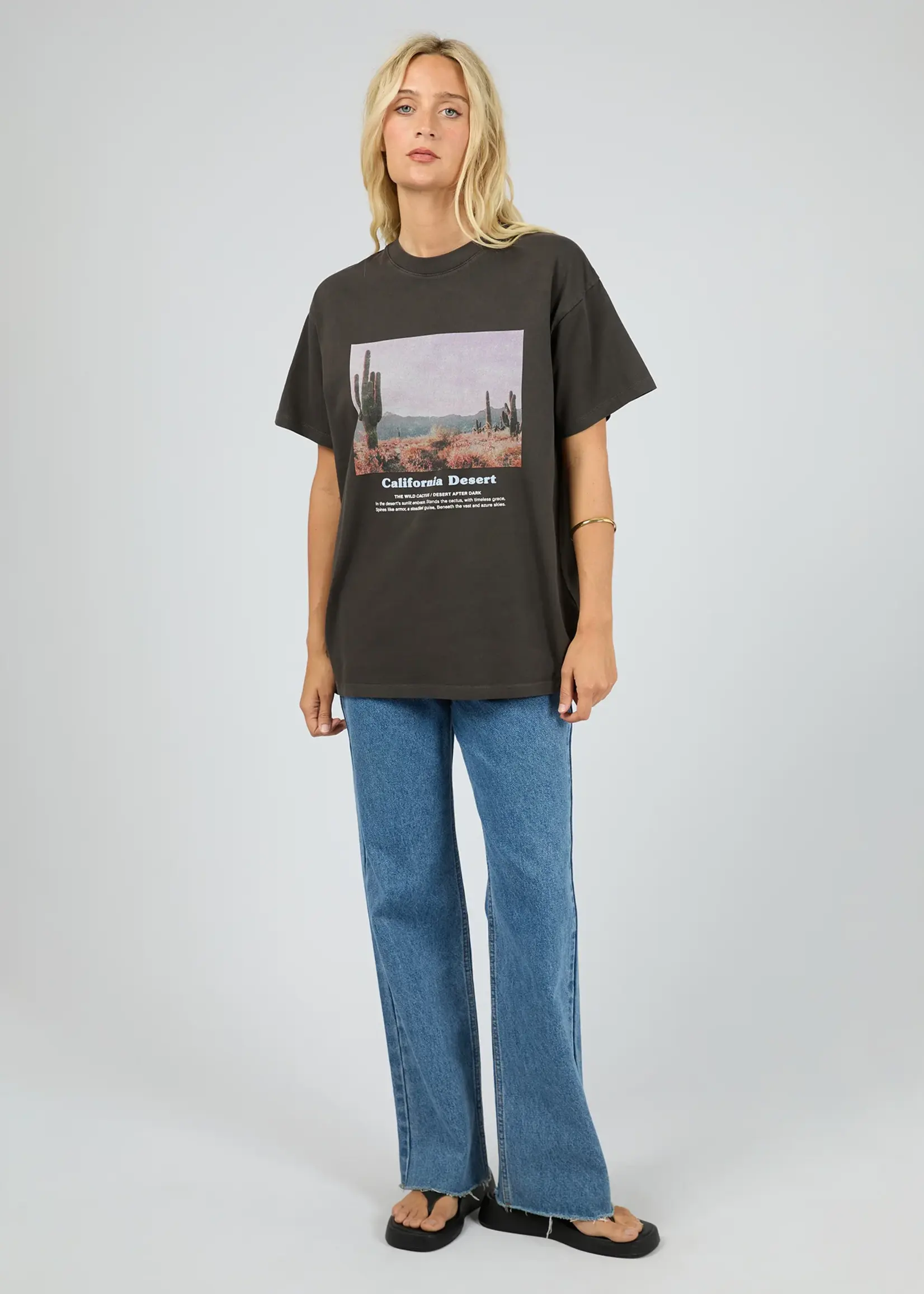 All About Eve Liberty Road Relaxed Tee - Washed Black