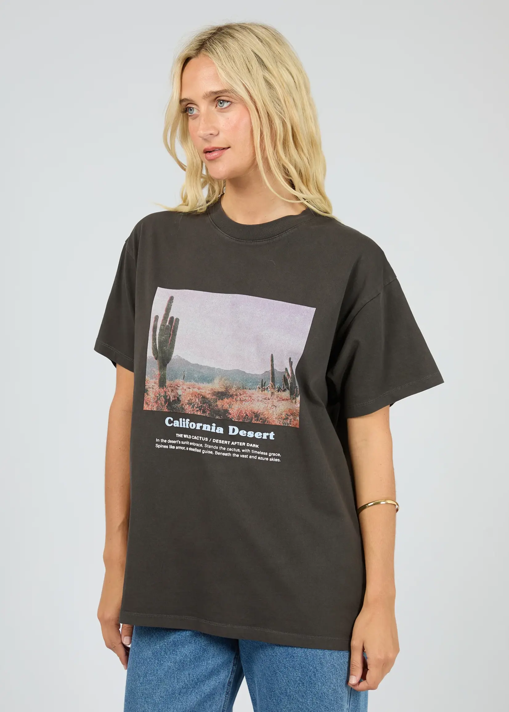 All About Eve Liberty Road Relaxed Tee - Washed Black