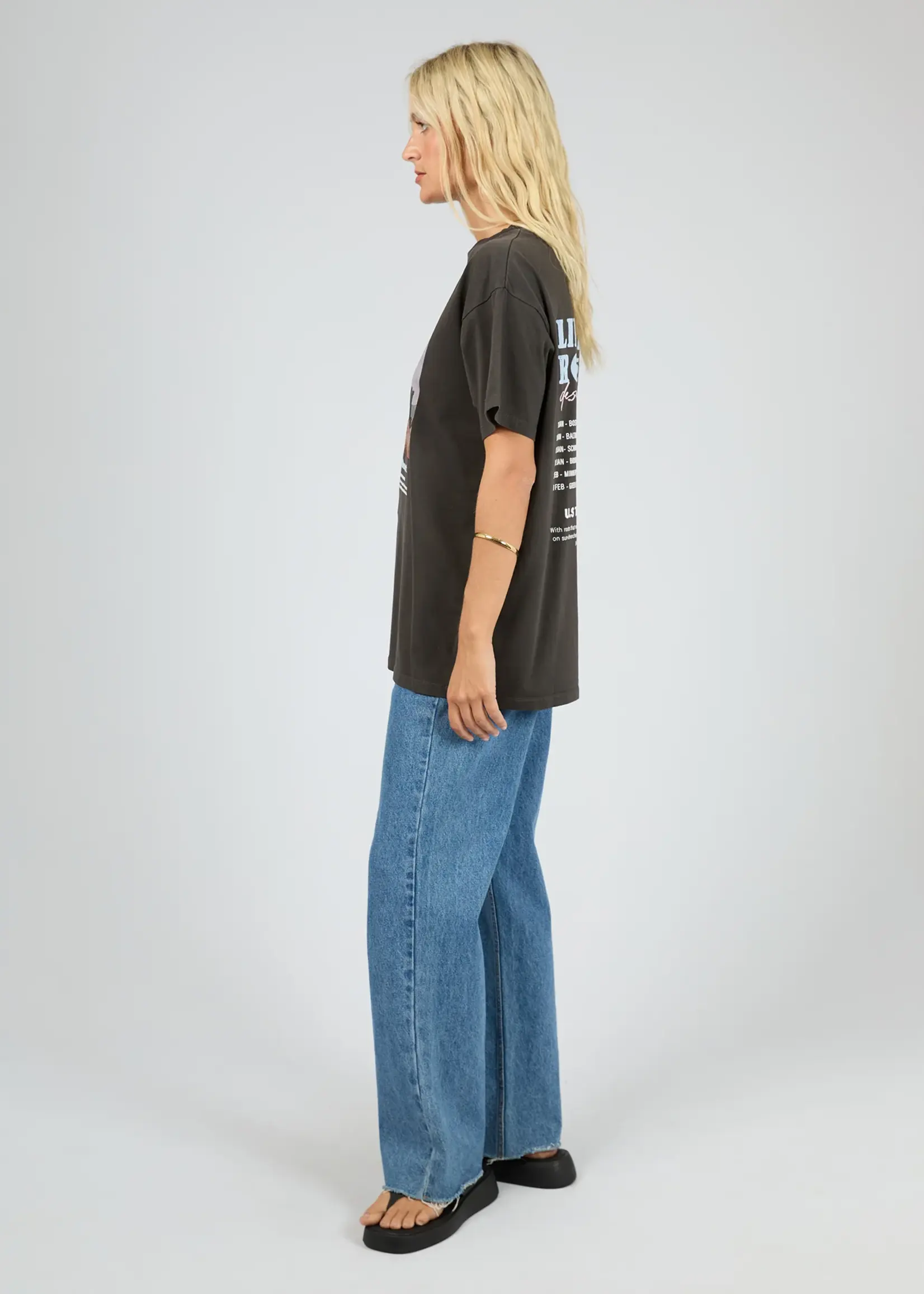 All About Eve Liberty Road Relaxed Tee - Washed Black