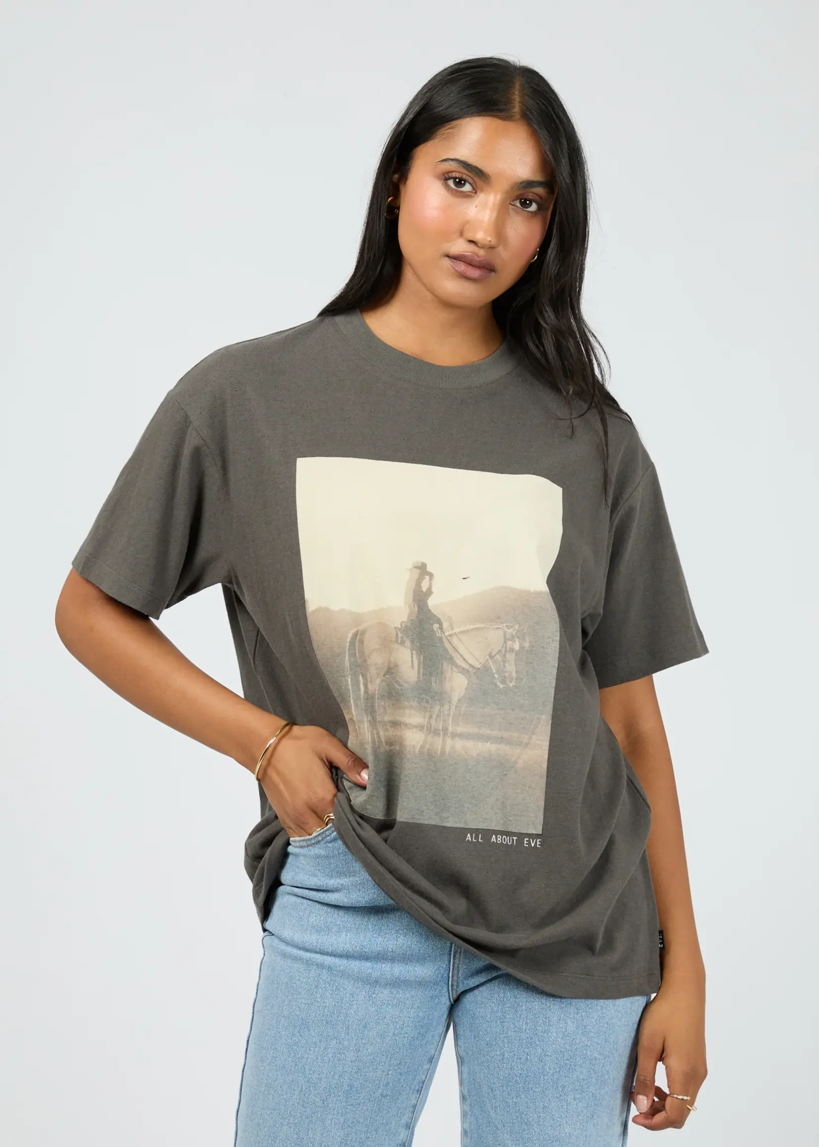 All About Eve Yellowstone Relaxed Tee - Charcoal