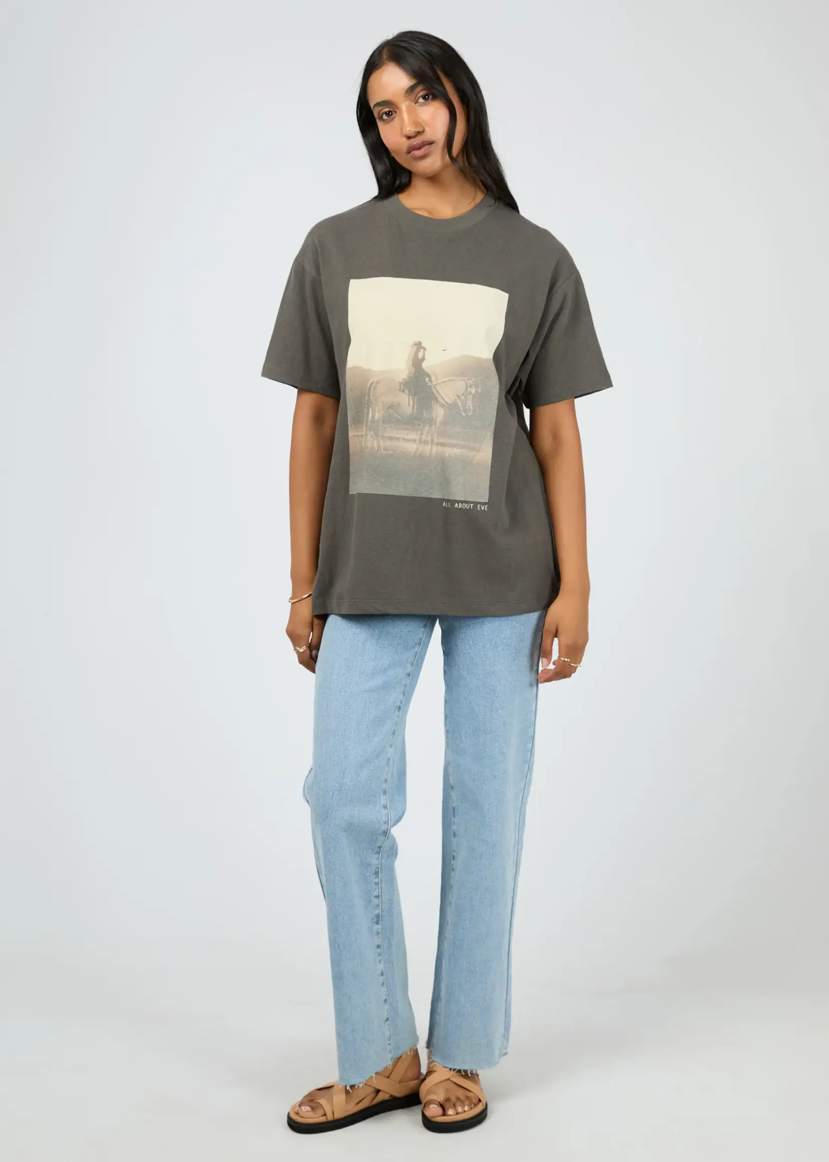 All About Eve Yellowstone Relaxed Tee - Charcoal