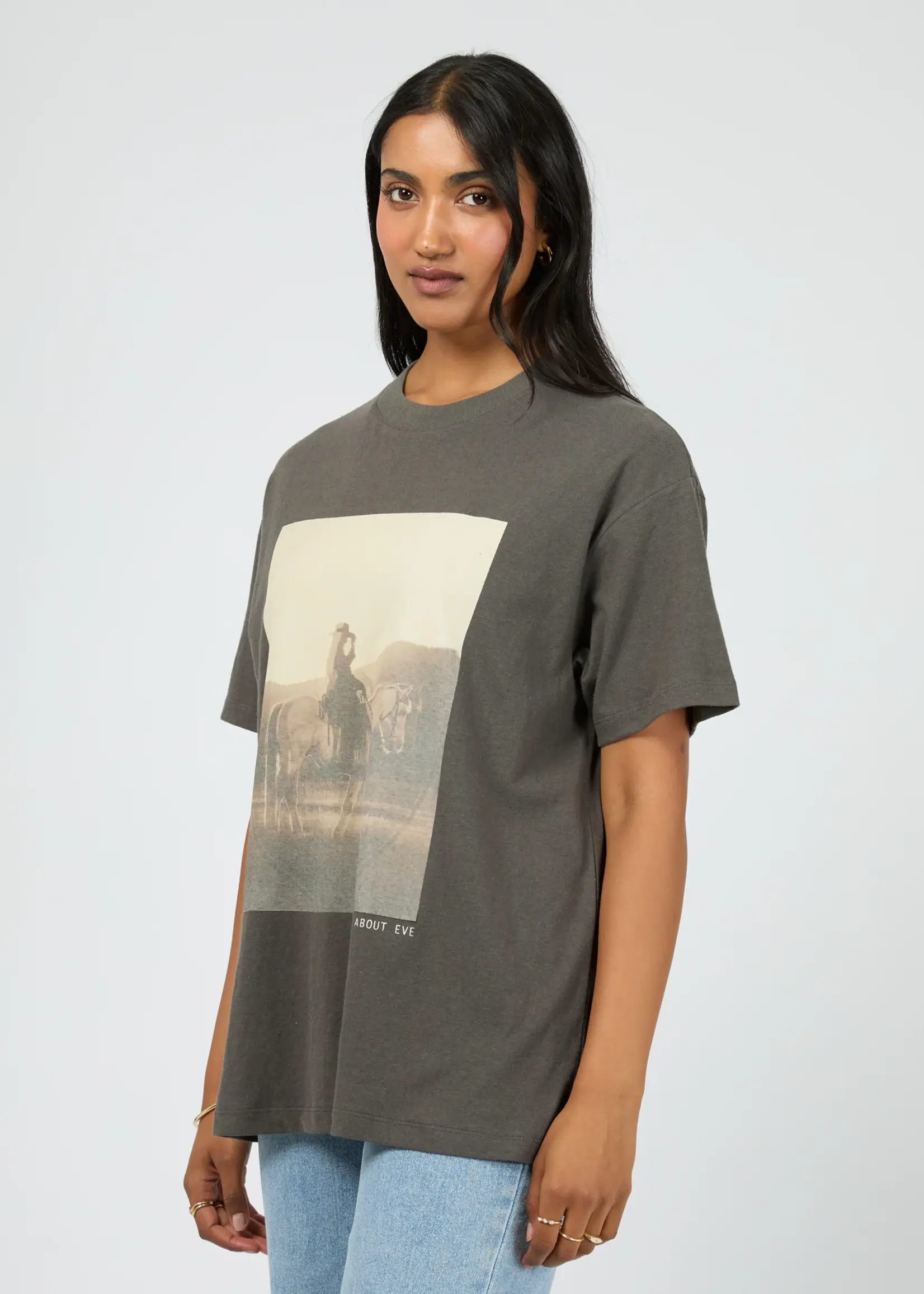 All About Eve Yellowstone Relaxed Tee - Charcoal