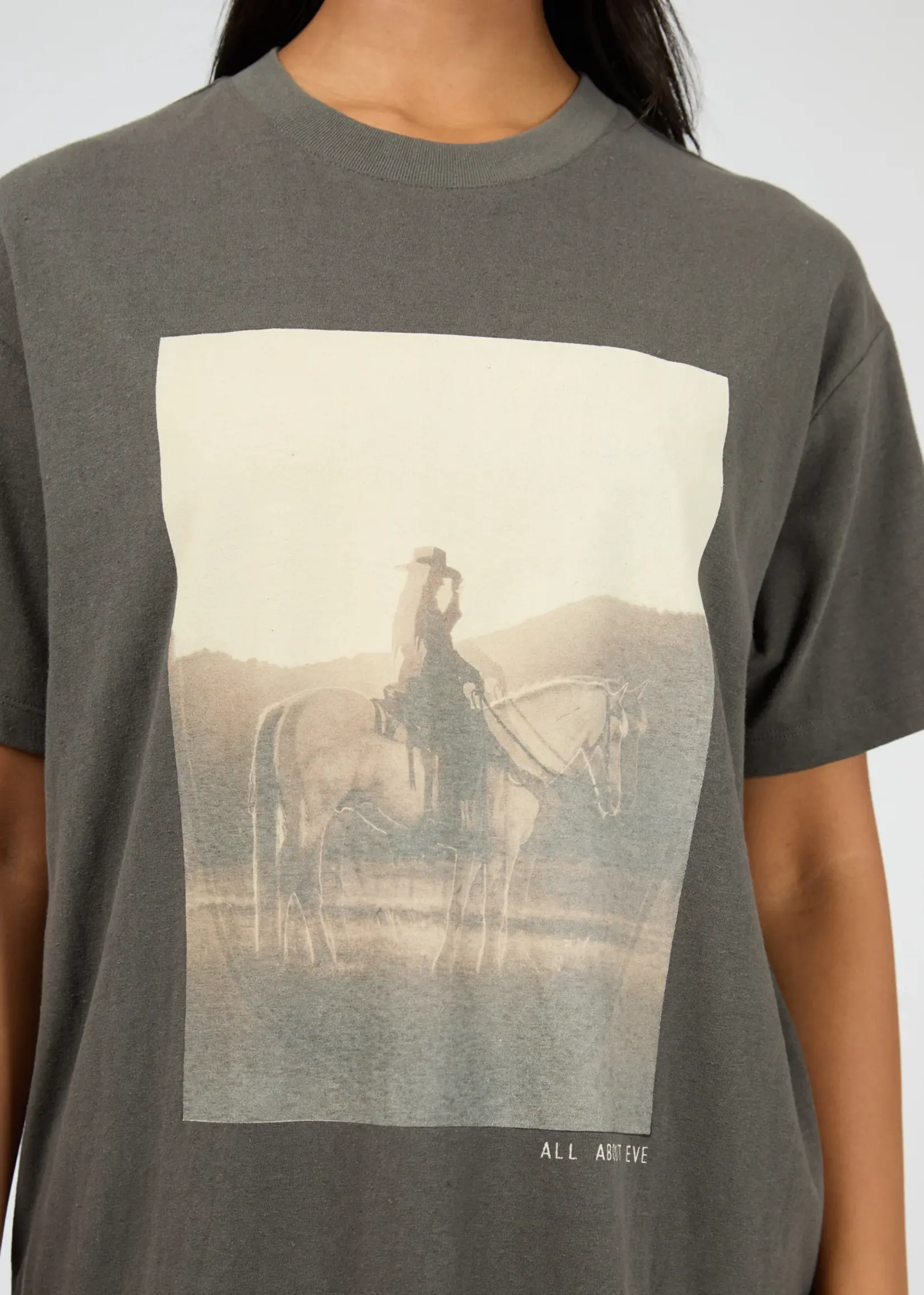 All About Eve Yellowstone Relaxed Tee - Charcoal