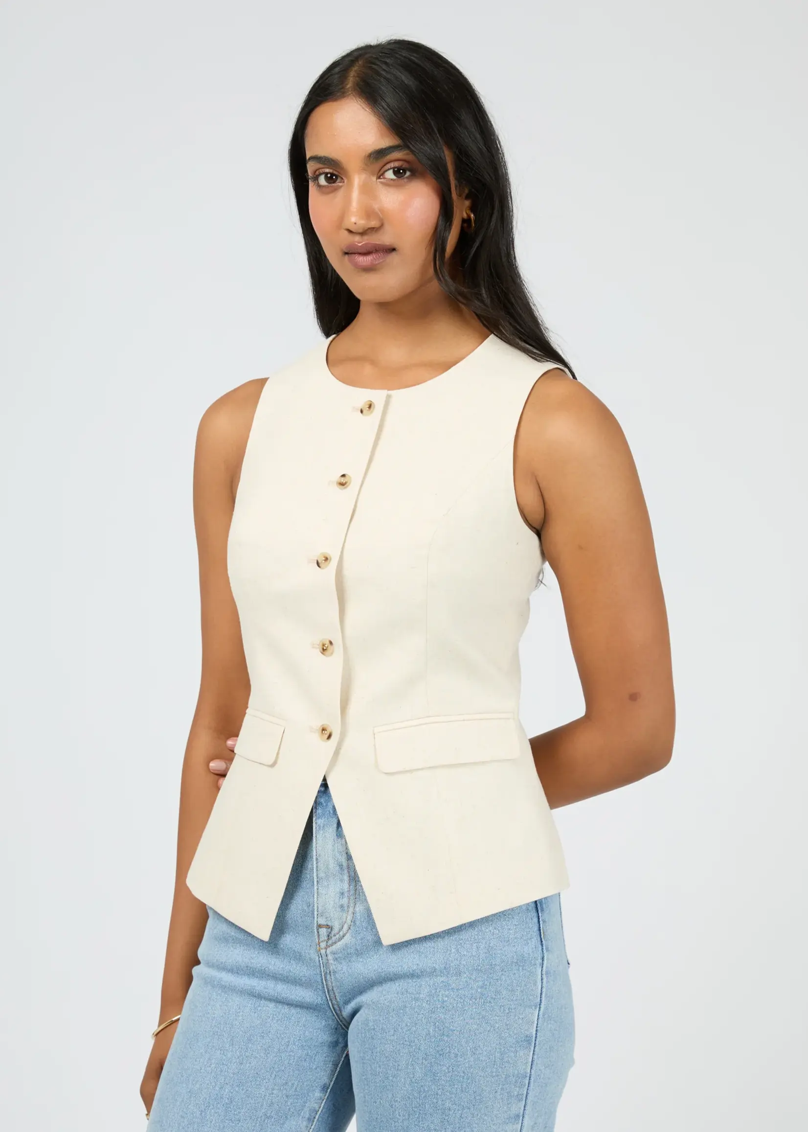 All About Eve Mavis Vest - Natural
