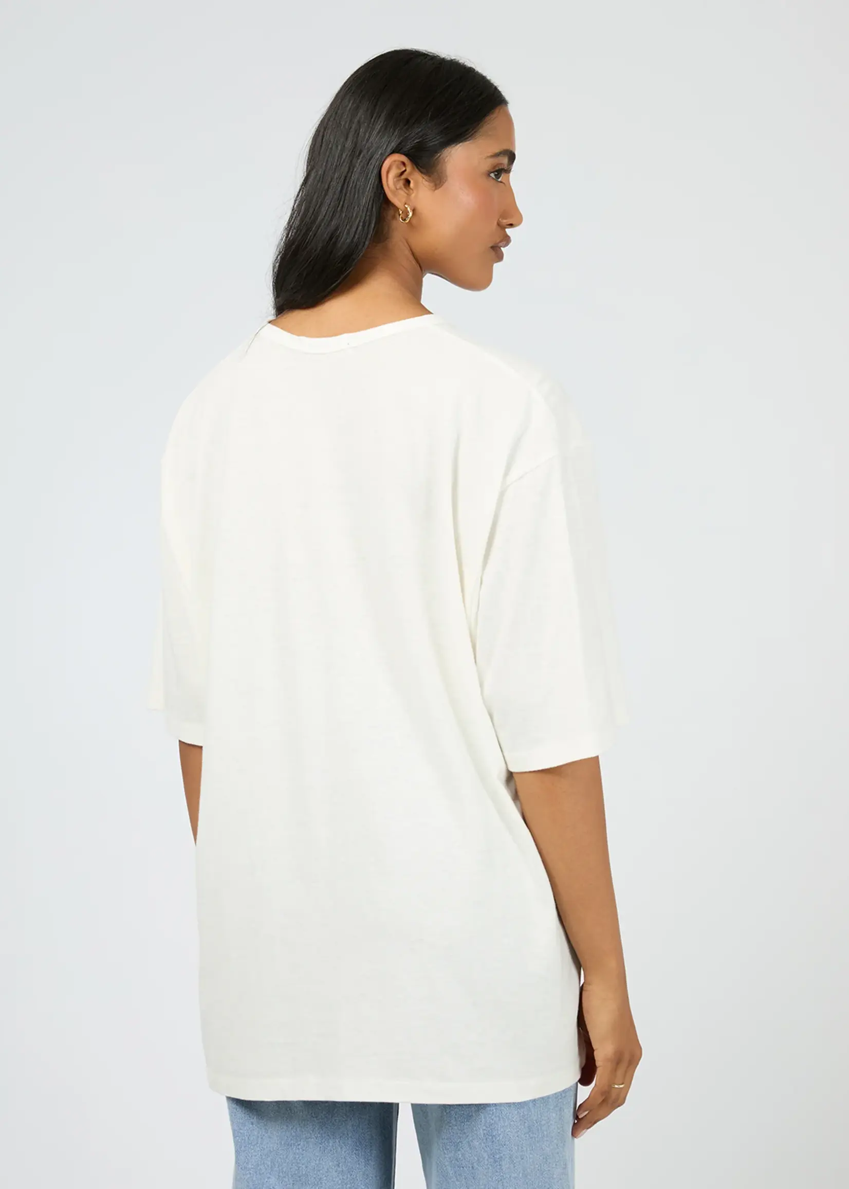 All About Eve Cherry Spray Oversized Tee - Vintage White