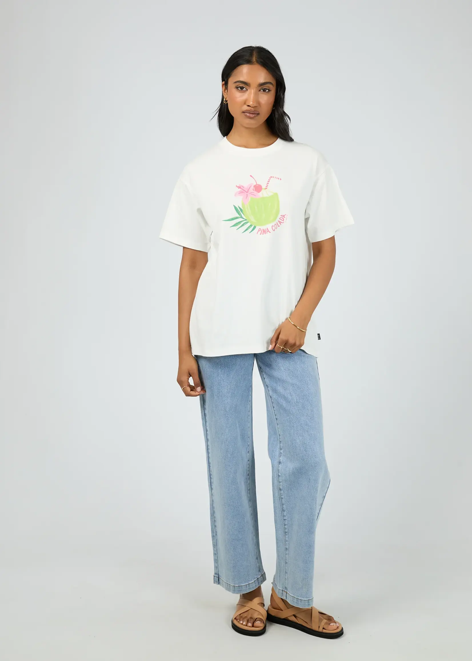 Pina Colada Relaxed Tee - Vintage White