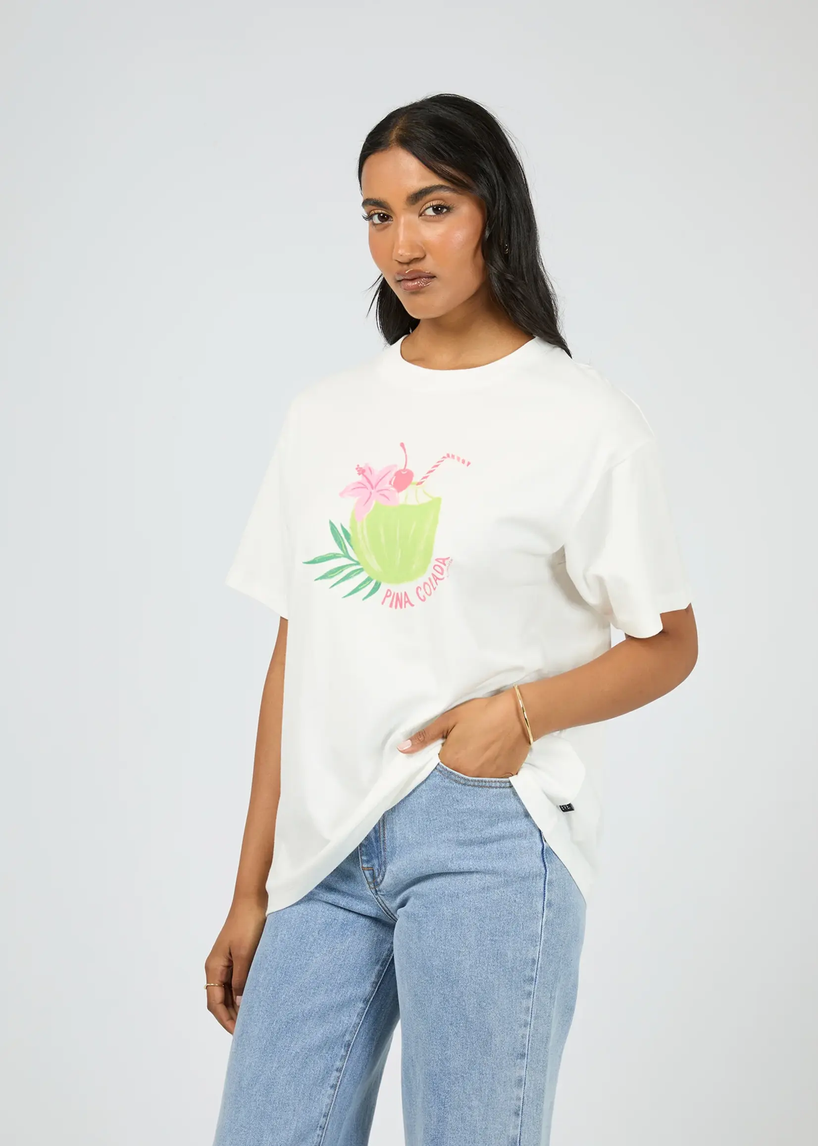 Pina Colada Relaxed Tee - Vintage White