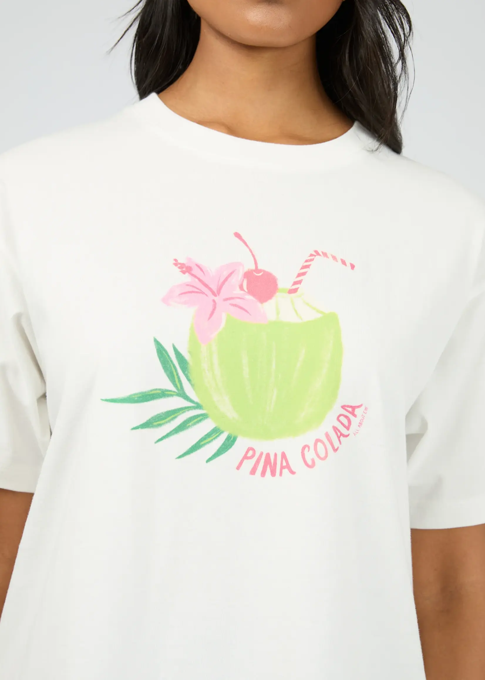 Pina Colada Relaxed Tee - Vintage White