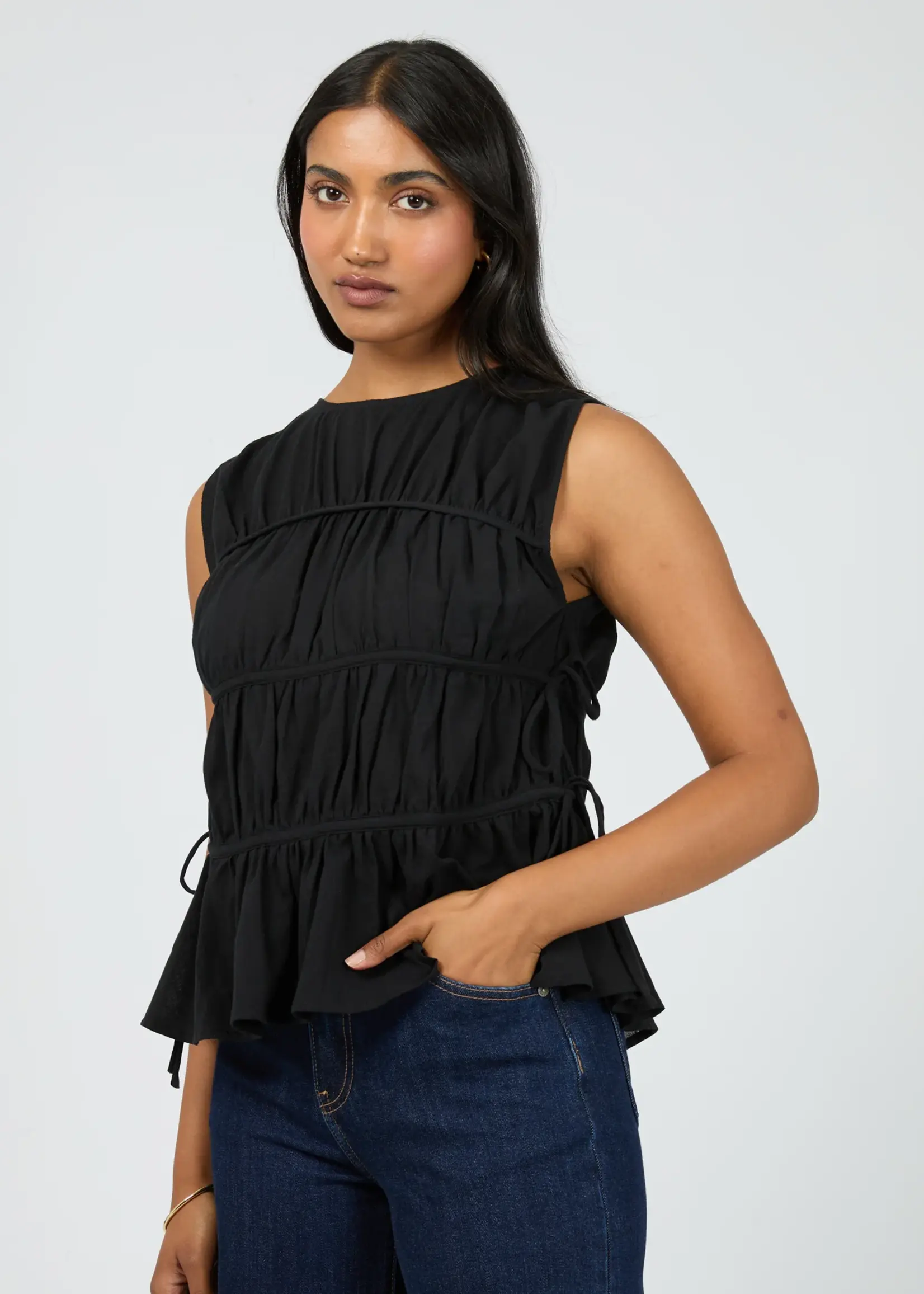 Lou Lou Tie Top - Black