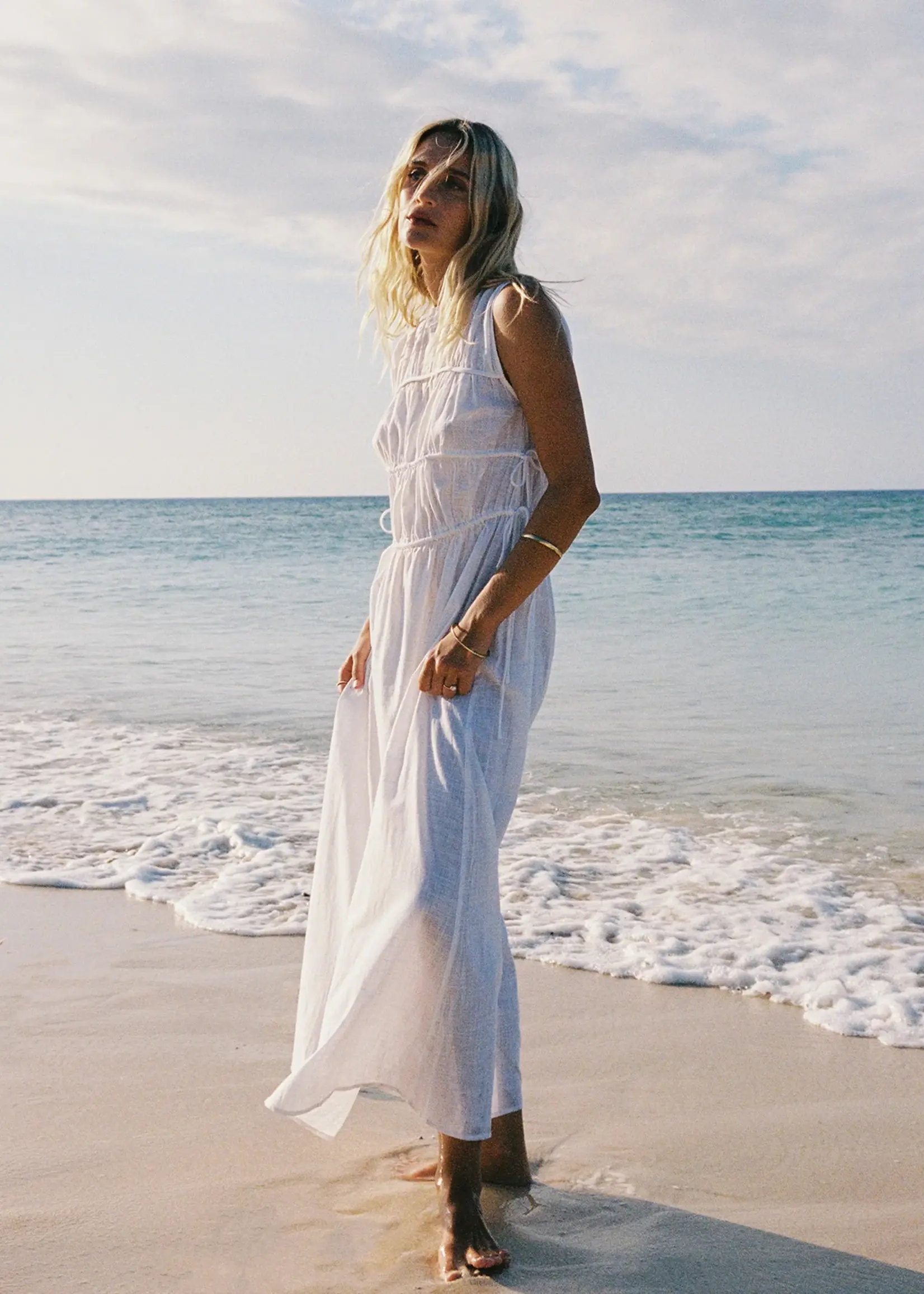 Lou Lou Tie Maxi Dress - White