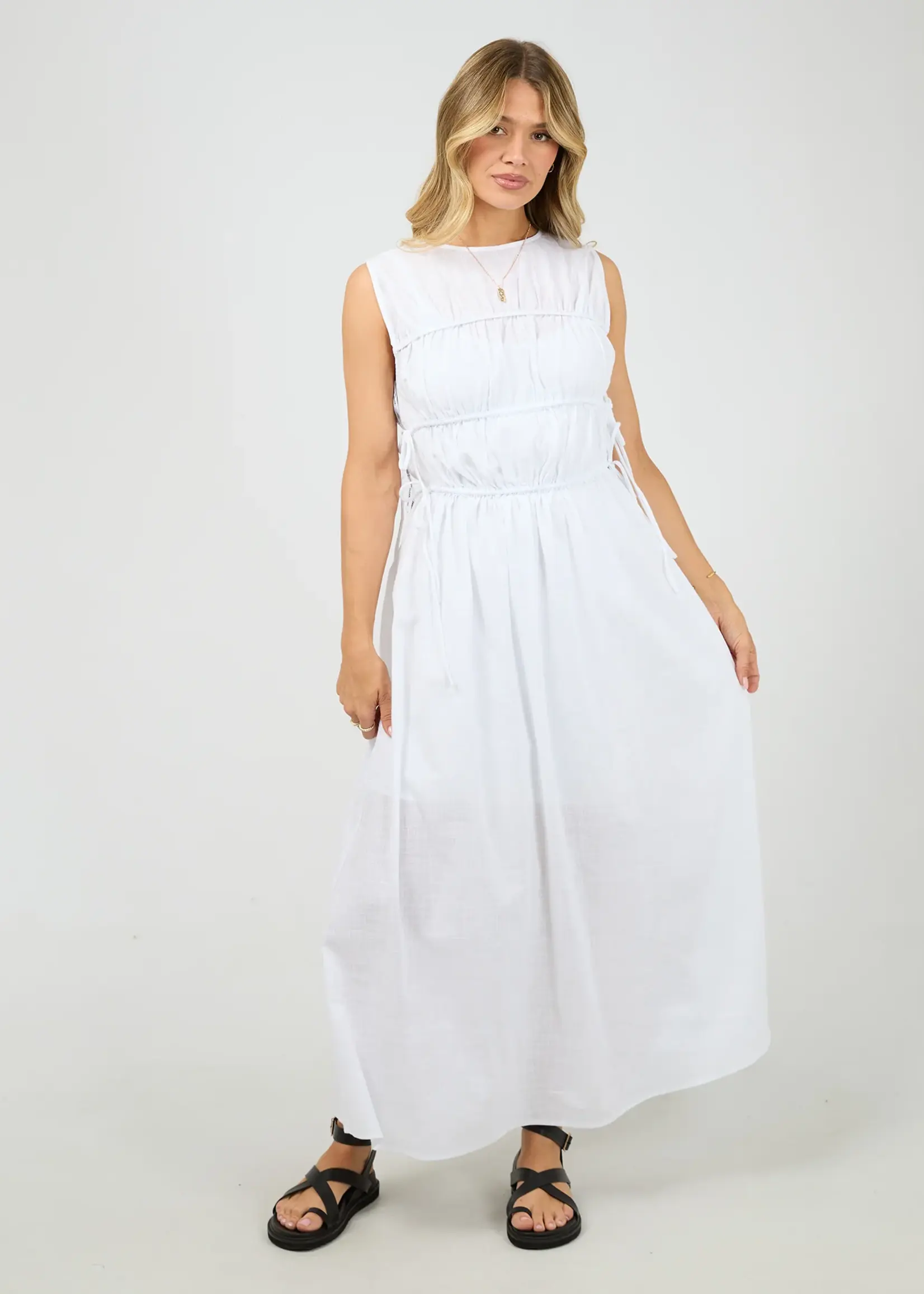 Lou Lou Tie Maxi Dress - White