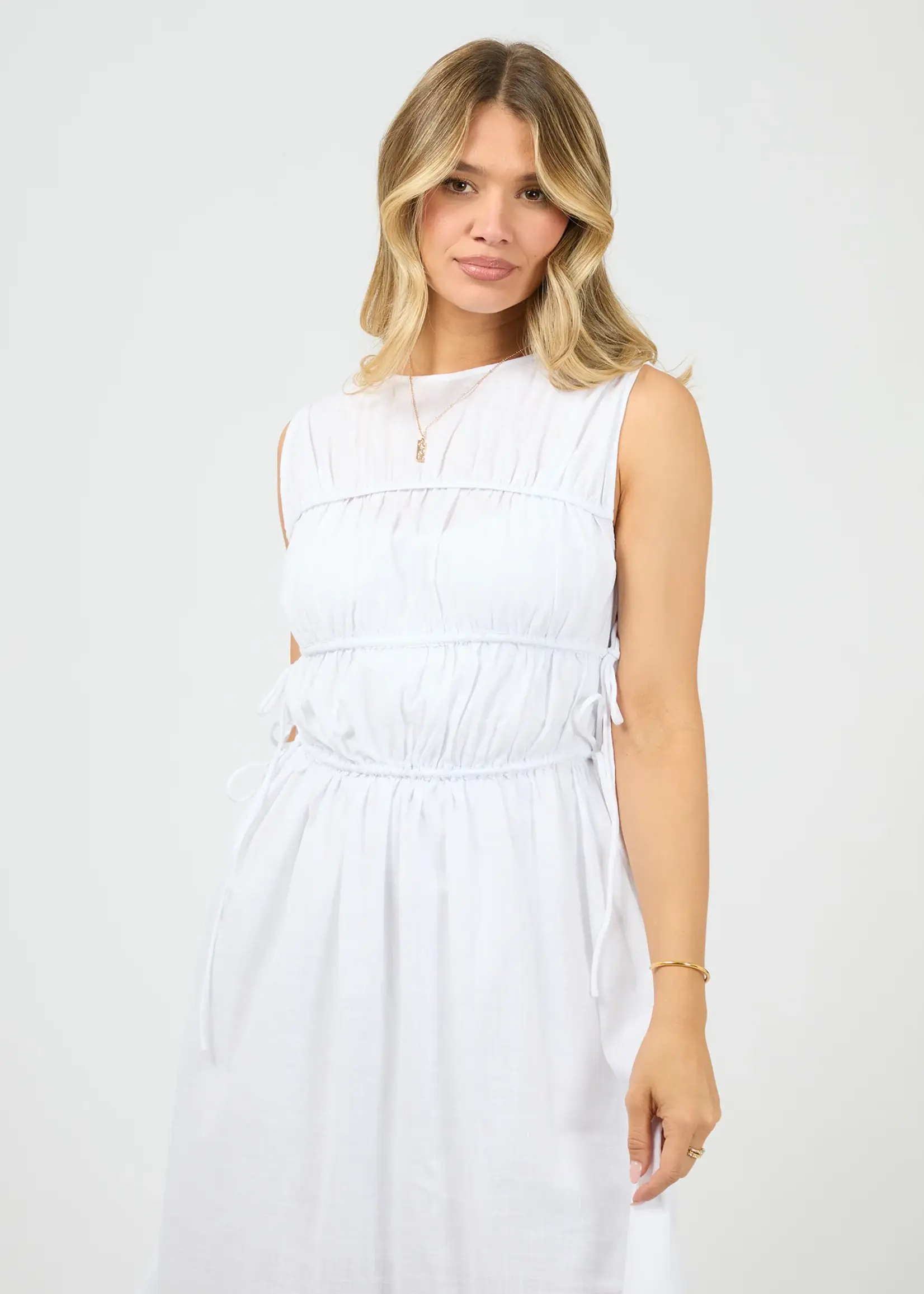 Lou Lou Tie Maxi Dress - White
