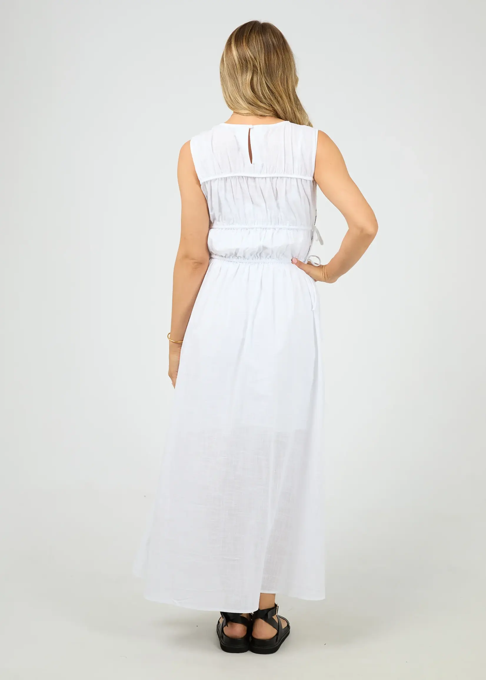 Lou Lou Tie Maxi Dress - White