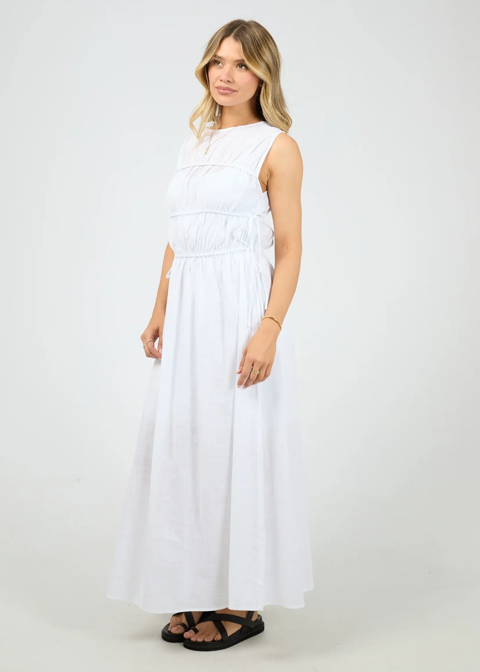 Lou Lou Tie Maxi Dress - White