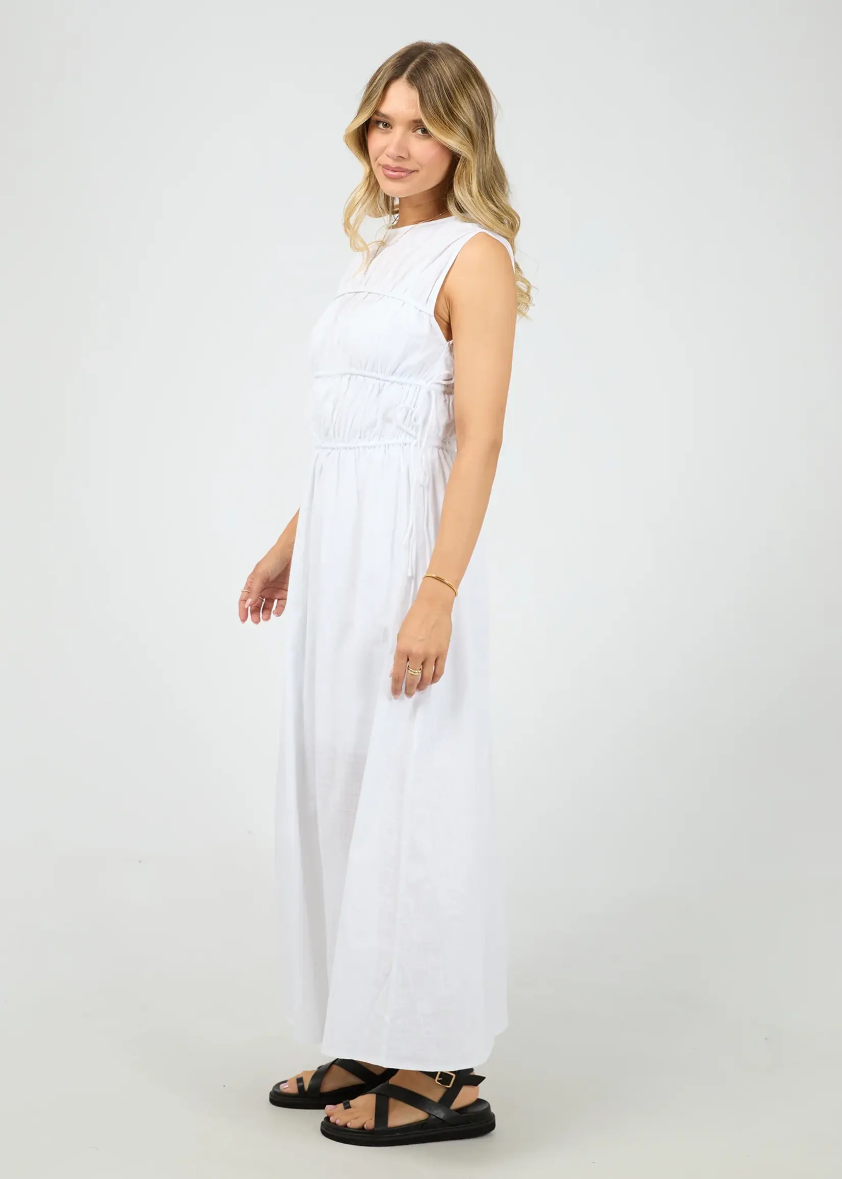 Lou Lou Tie Maxi Dress - White