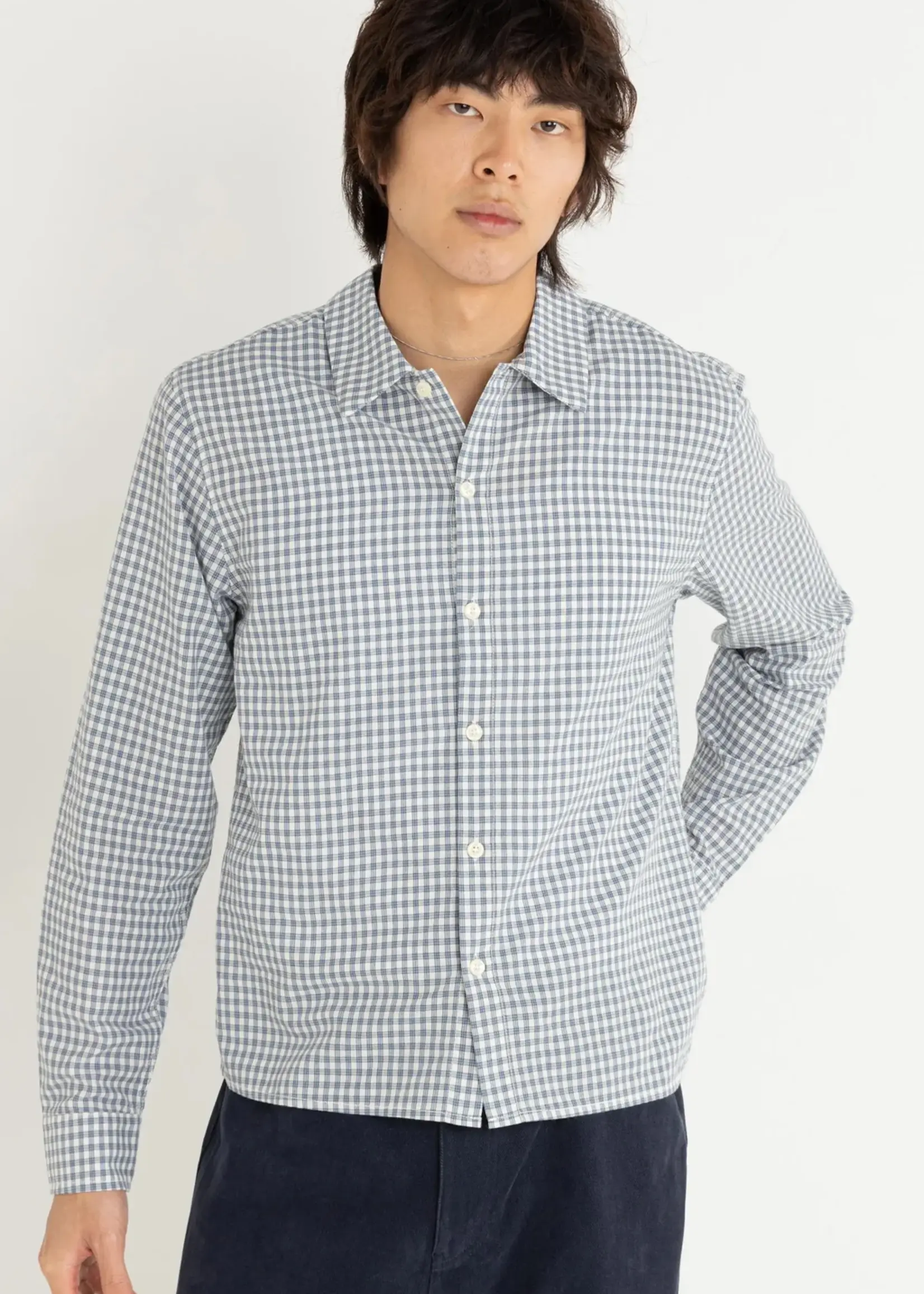 Rhythm Azul Check LS Shirt - Blue